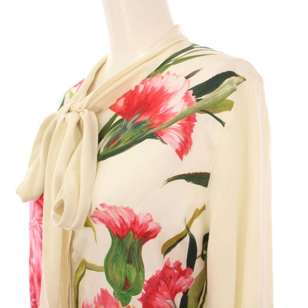 Dolce ＆ Gabbana　花柄シルク混トップスセット　カーディガン＆タンク D&G シルク 混カーディガン｜Dolce ＆ Gabbana 花柄シルク混トップス