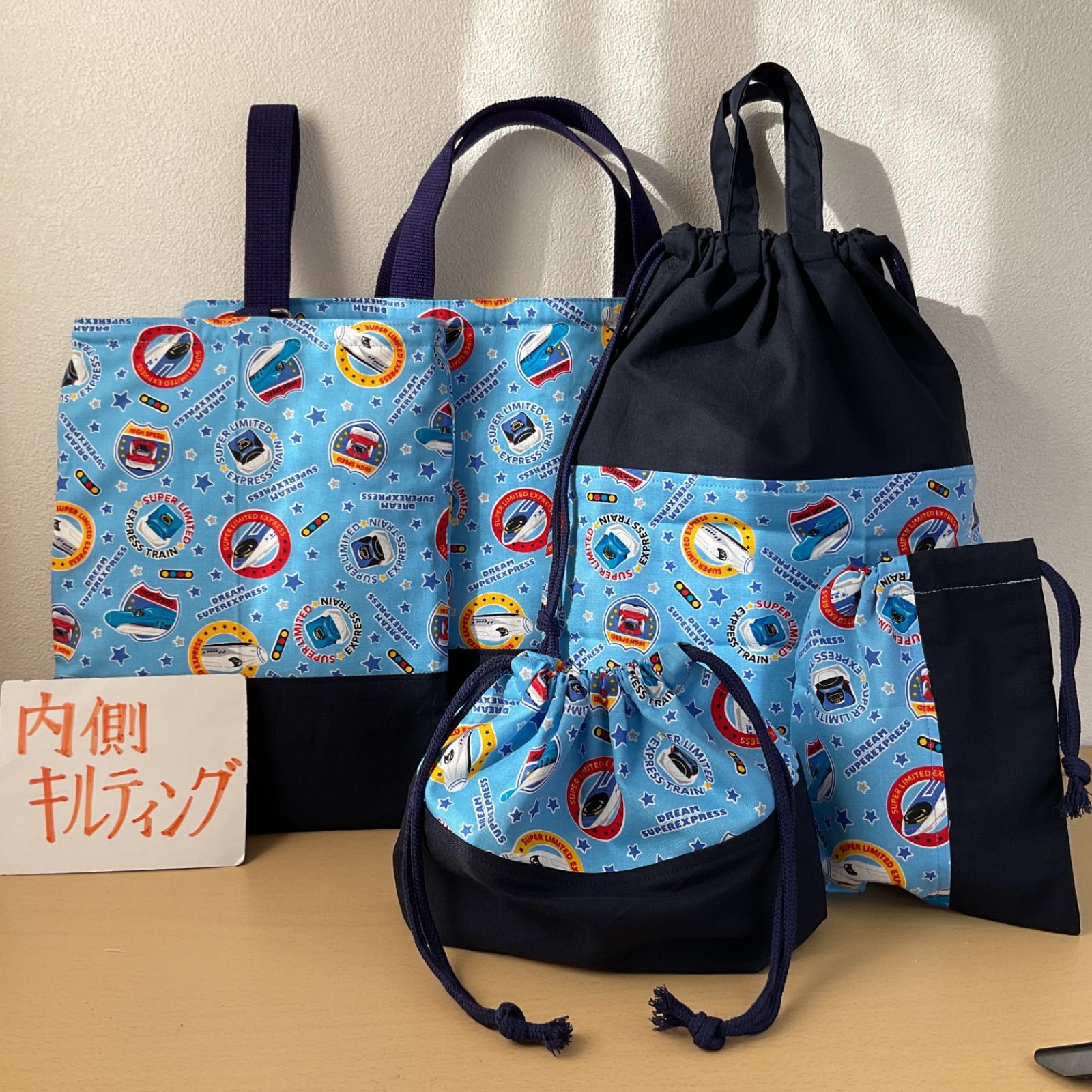 入園入学5点セット りんりんのハンドメイド レッスンバッグ シューズ