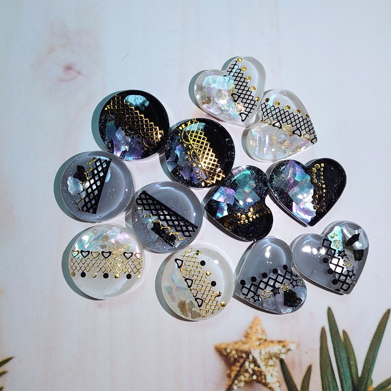 レジン カボション ハンドメイド シェル オリジナルパーツセット No