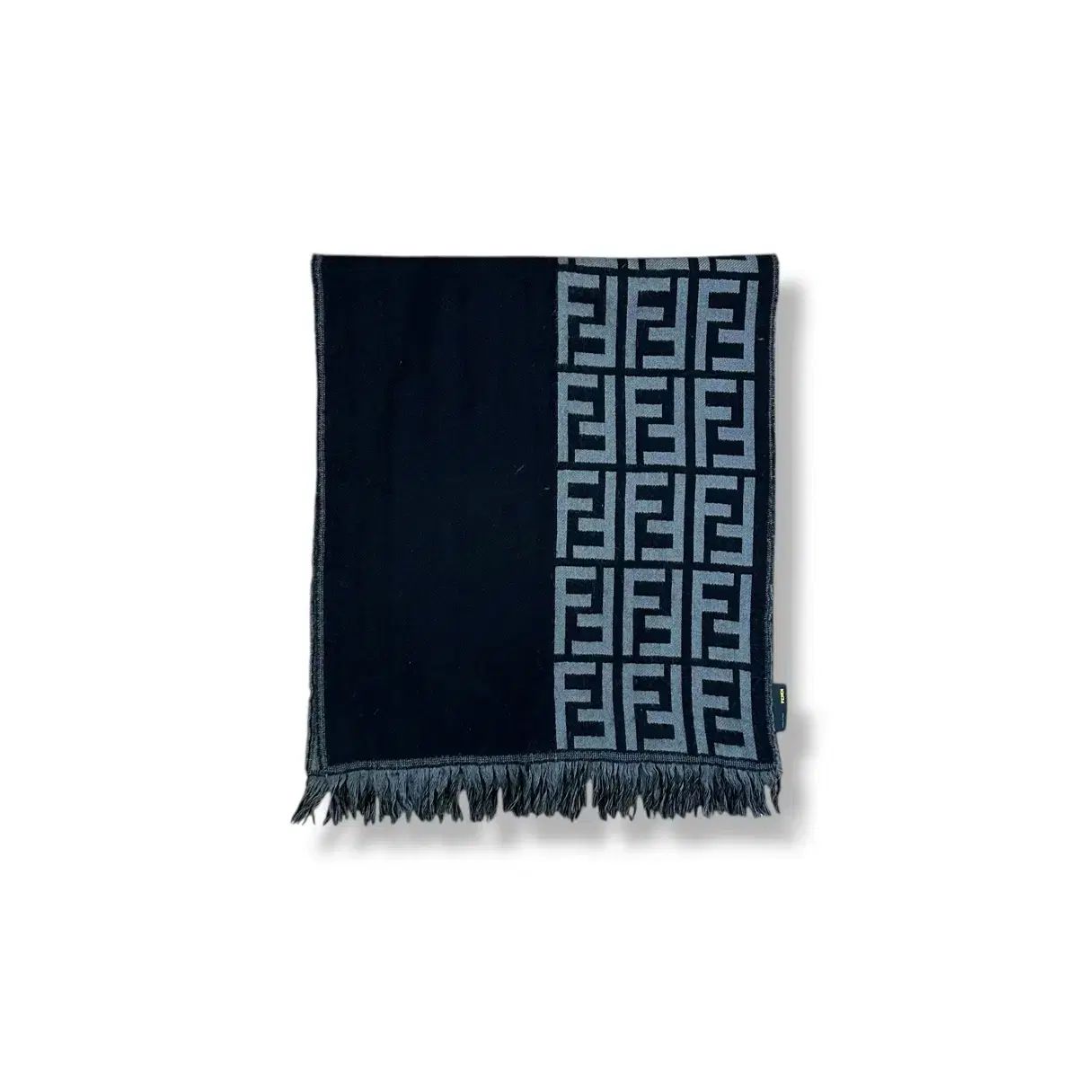 FENDI 黒 マフラー FFロゴパターン FENDI フェンディ FF ロゴ ブラック マフラー - メルカリ