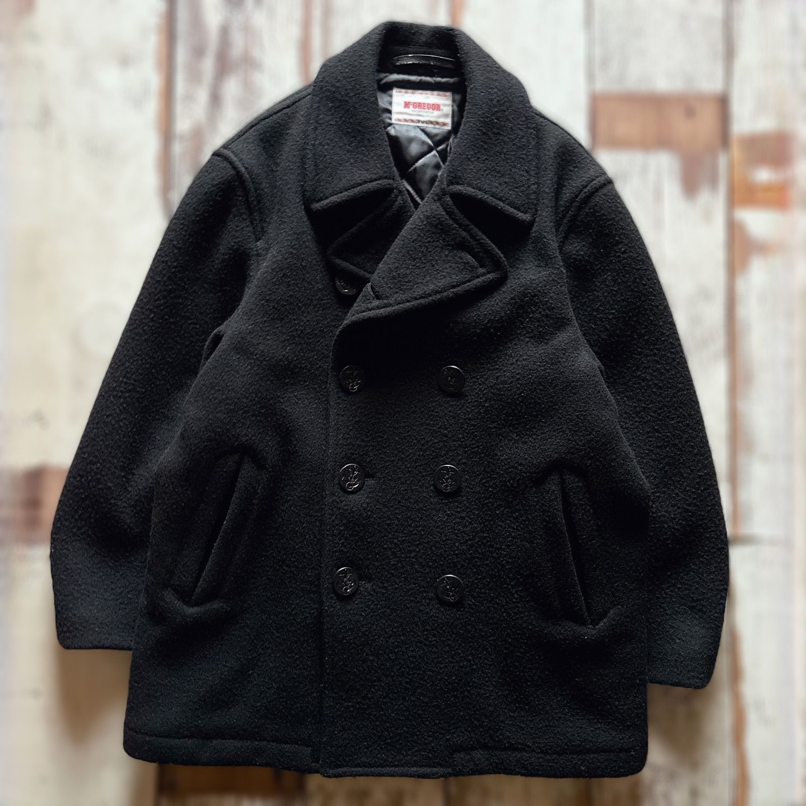 90s McGregor マクレガー Pコート ピーコート ブラック キルティング