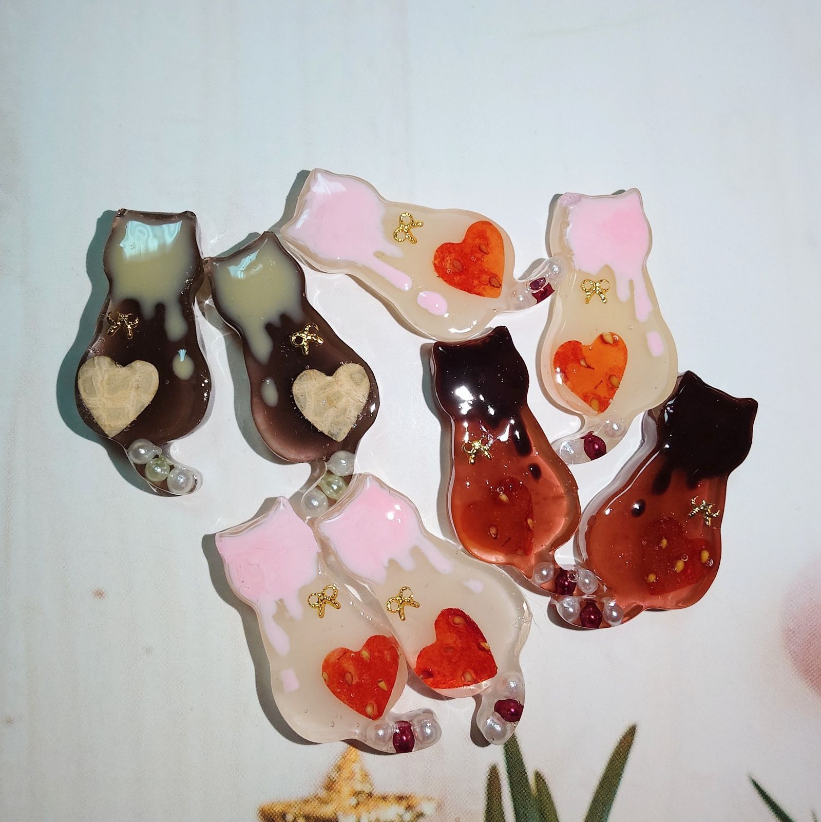 レジン カボション ハンドメイド 猫ちゃん オリジナルパーツセット