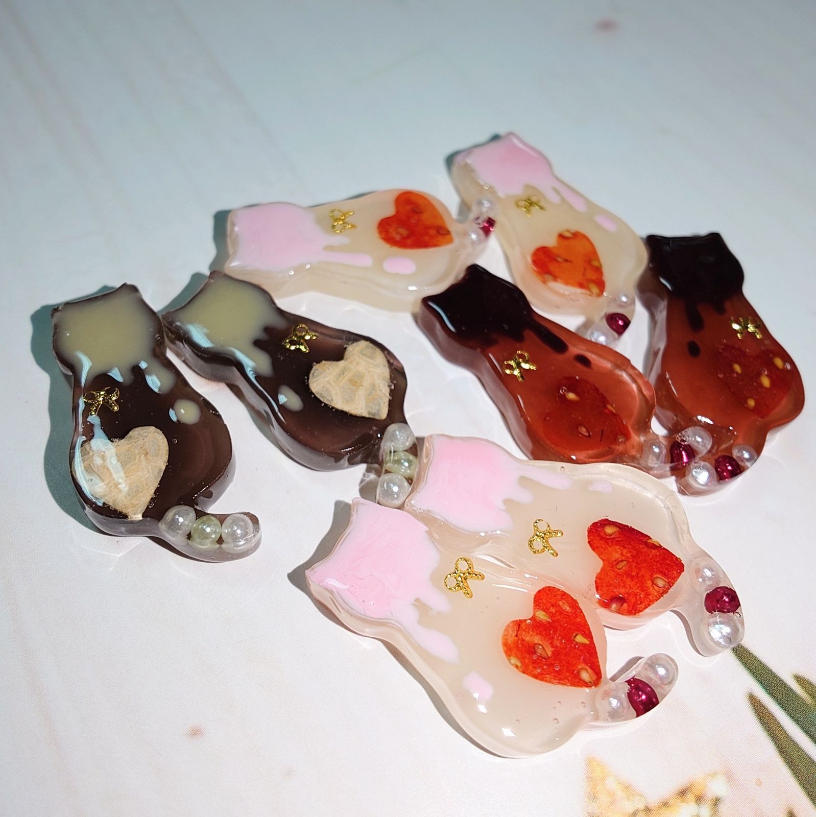 レジン カボション ハンドメイド 猫ちゃん オリジナルパーツセット