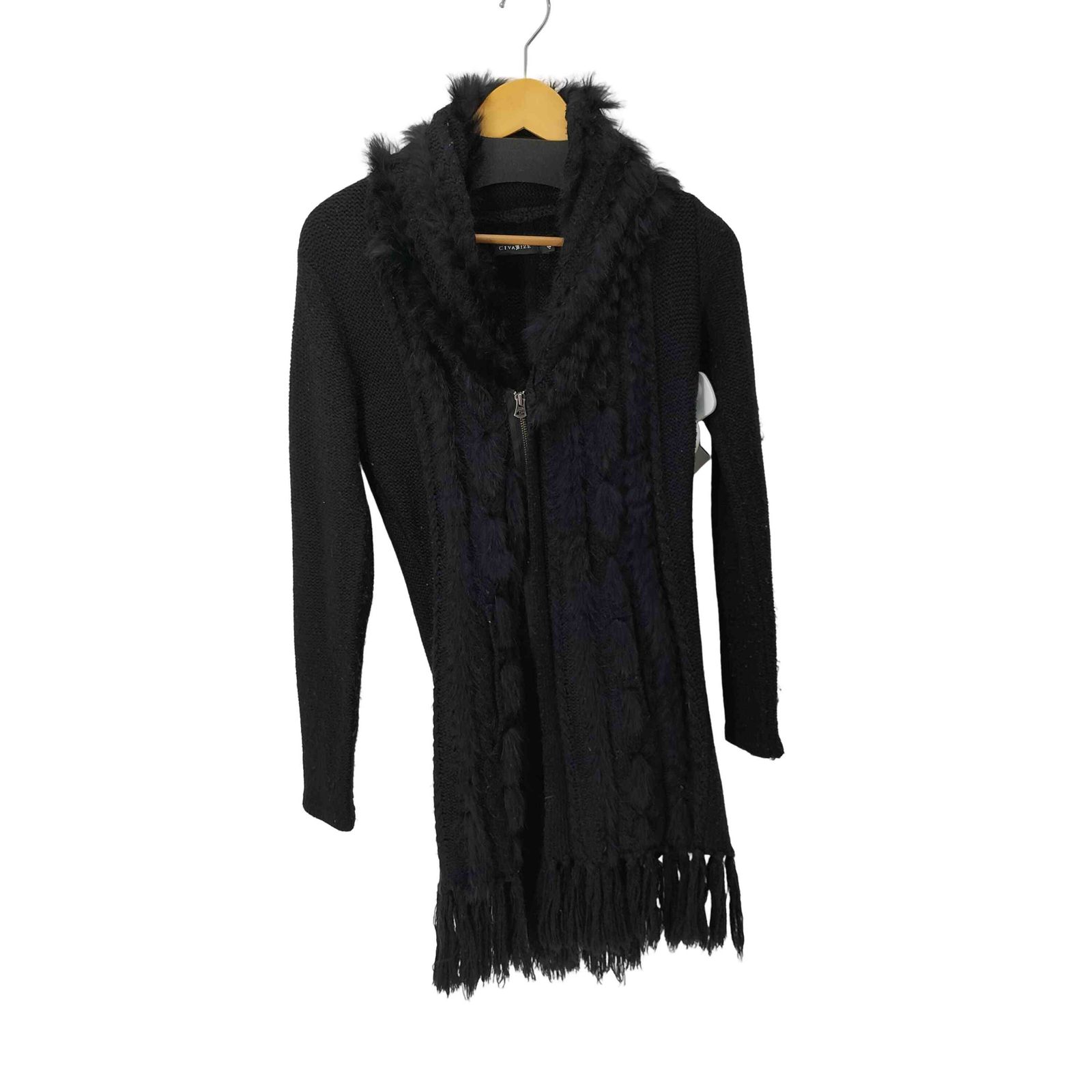 シヴァーライズ CIVARIZE ファー ジップアップ ニットパーカー メンズ