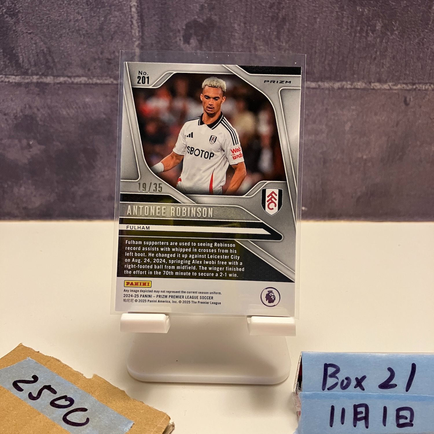 2024-25 Panini Prizm Premier League Antonee Robinson 19/35 Fulham
