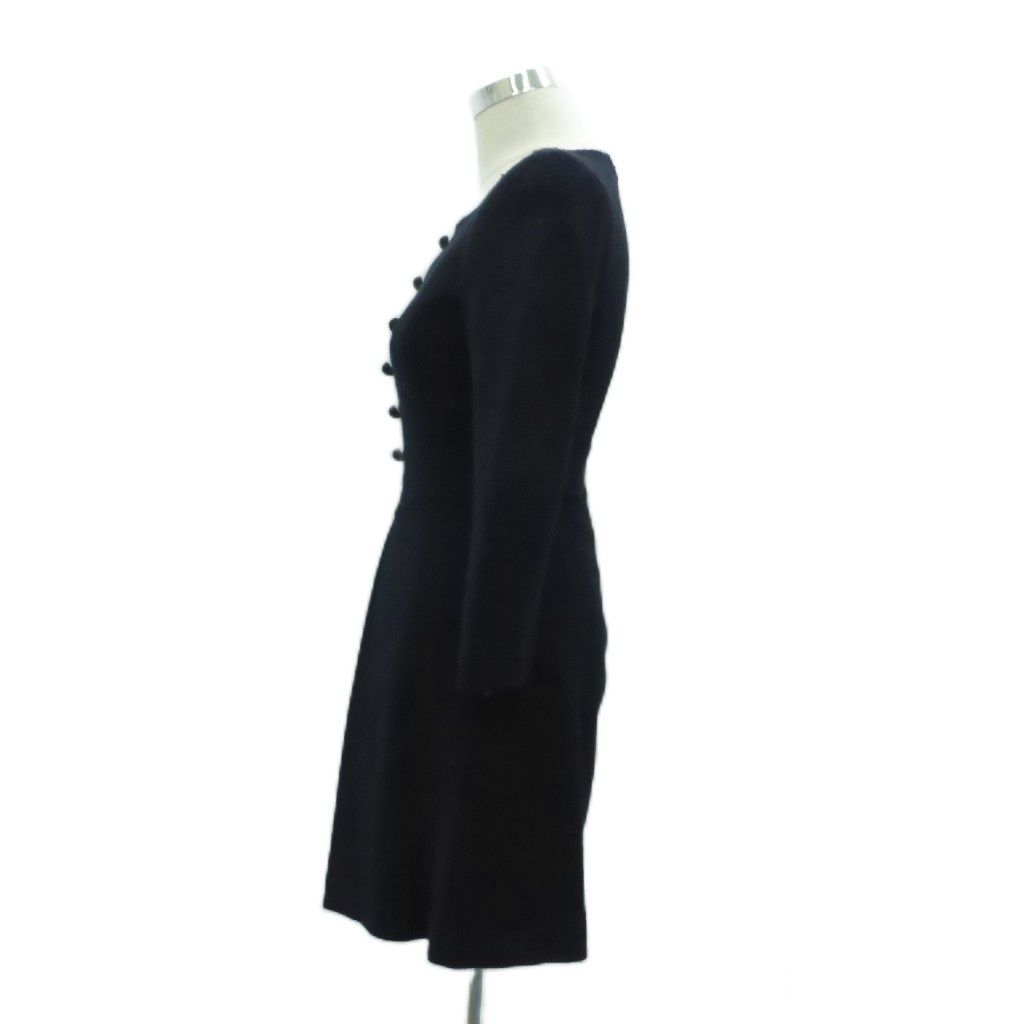 エムズグレイシー M'S GRACY ワンピース ラウンドネック 長袖 ひざ丈 M