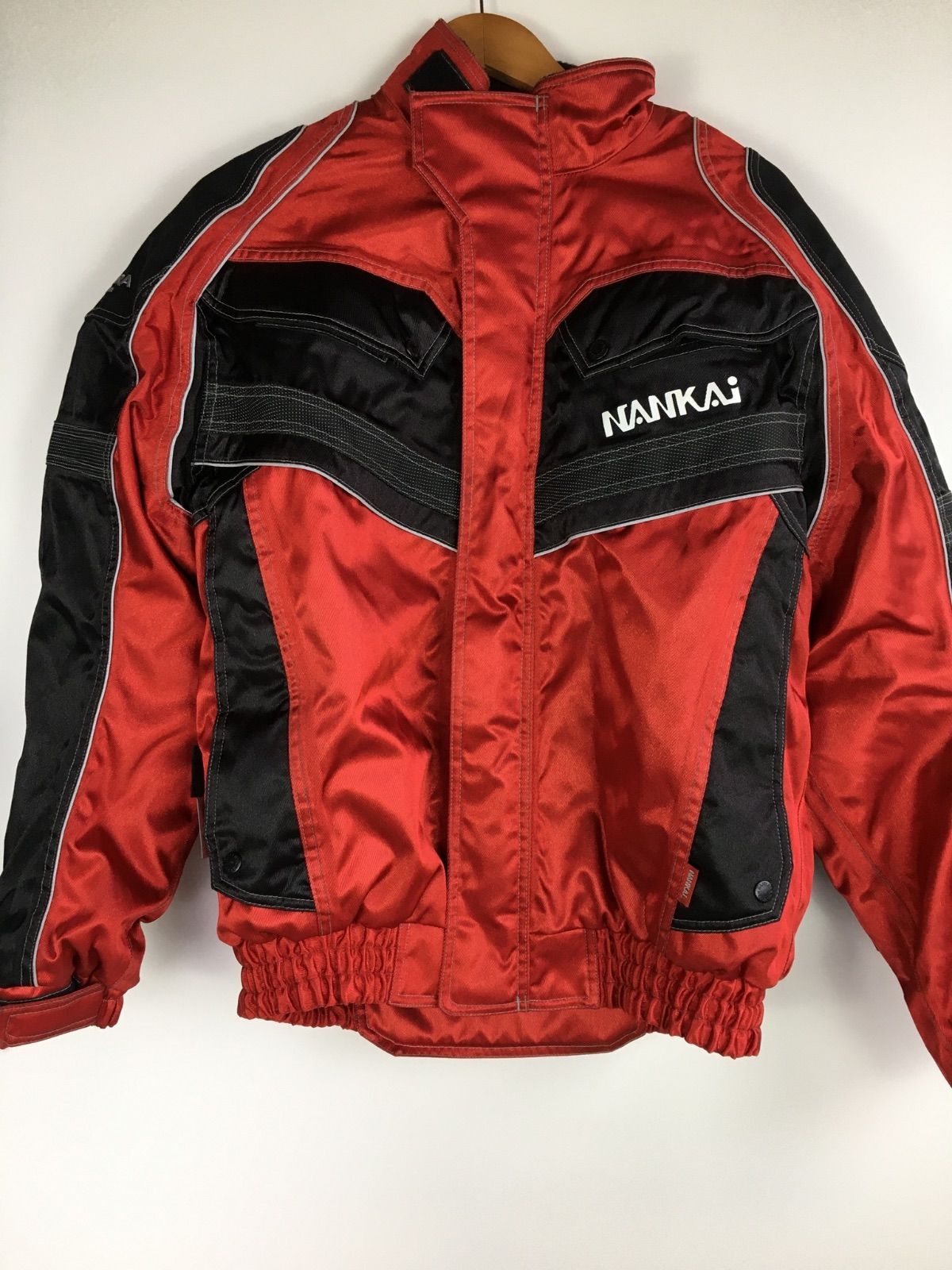 南海部品 NANKAI ライディングジャケット メンズ LL レッド×ブラック 