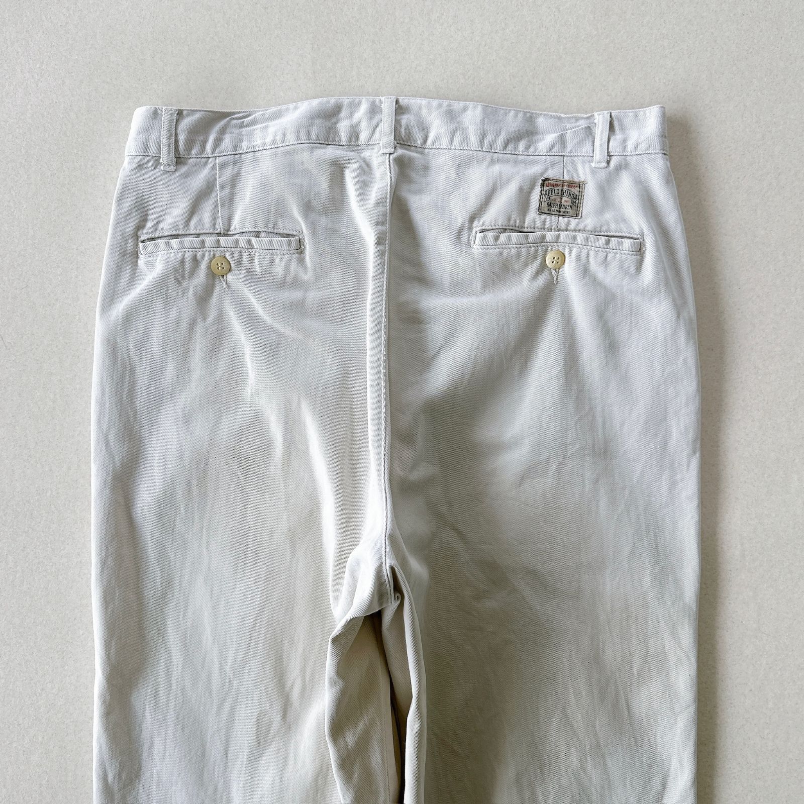 90s Polo Ralph Lauren 旧ロゴ ツータック CHINO ポロチノ アイボリー