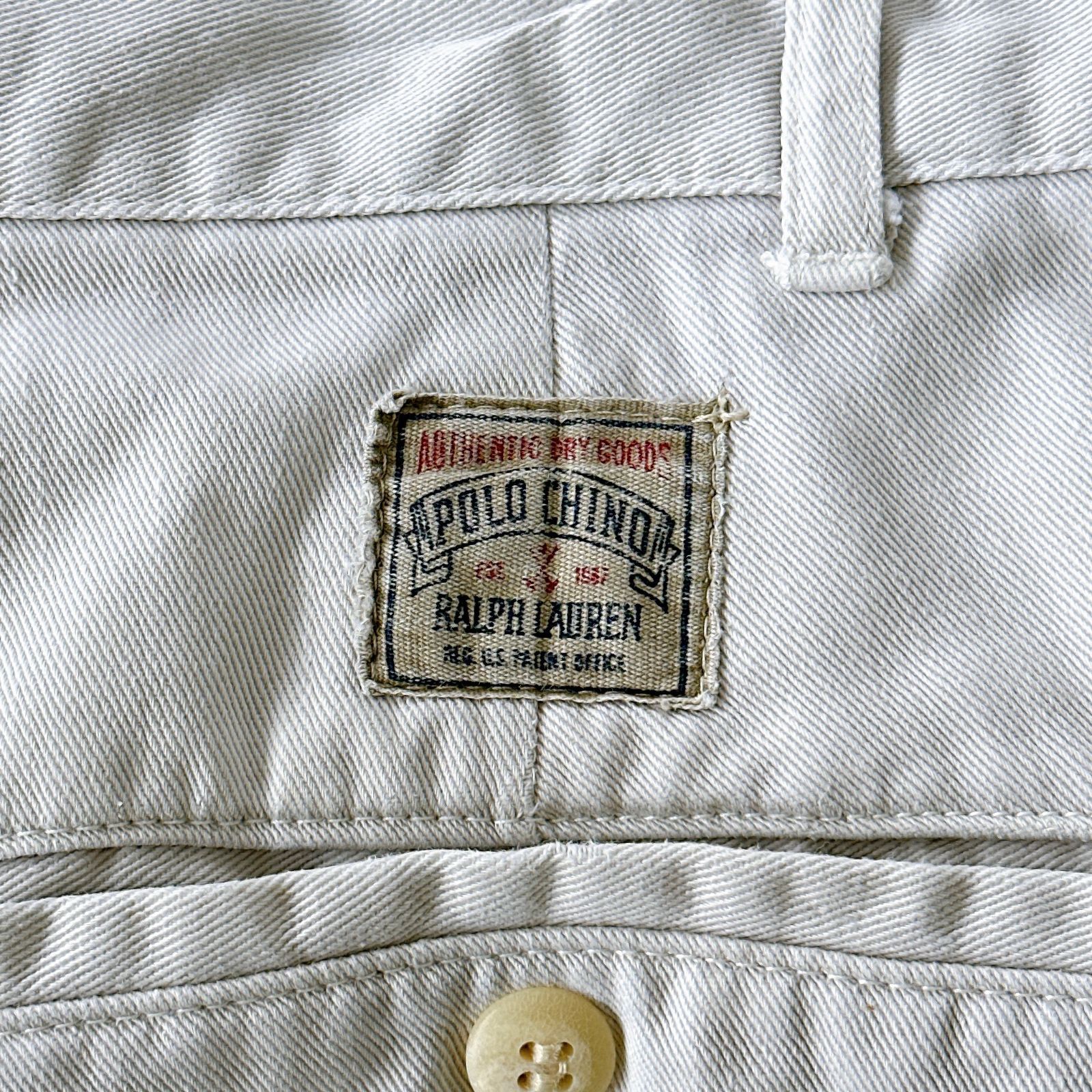POLO RALPH LAUREN 90s ポロチノ ツータック アイボリー 90s Polo Ralph Lauren 旧ロゴ ツータック CHINO ポロチノ アイボリー