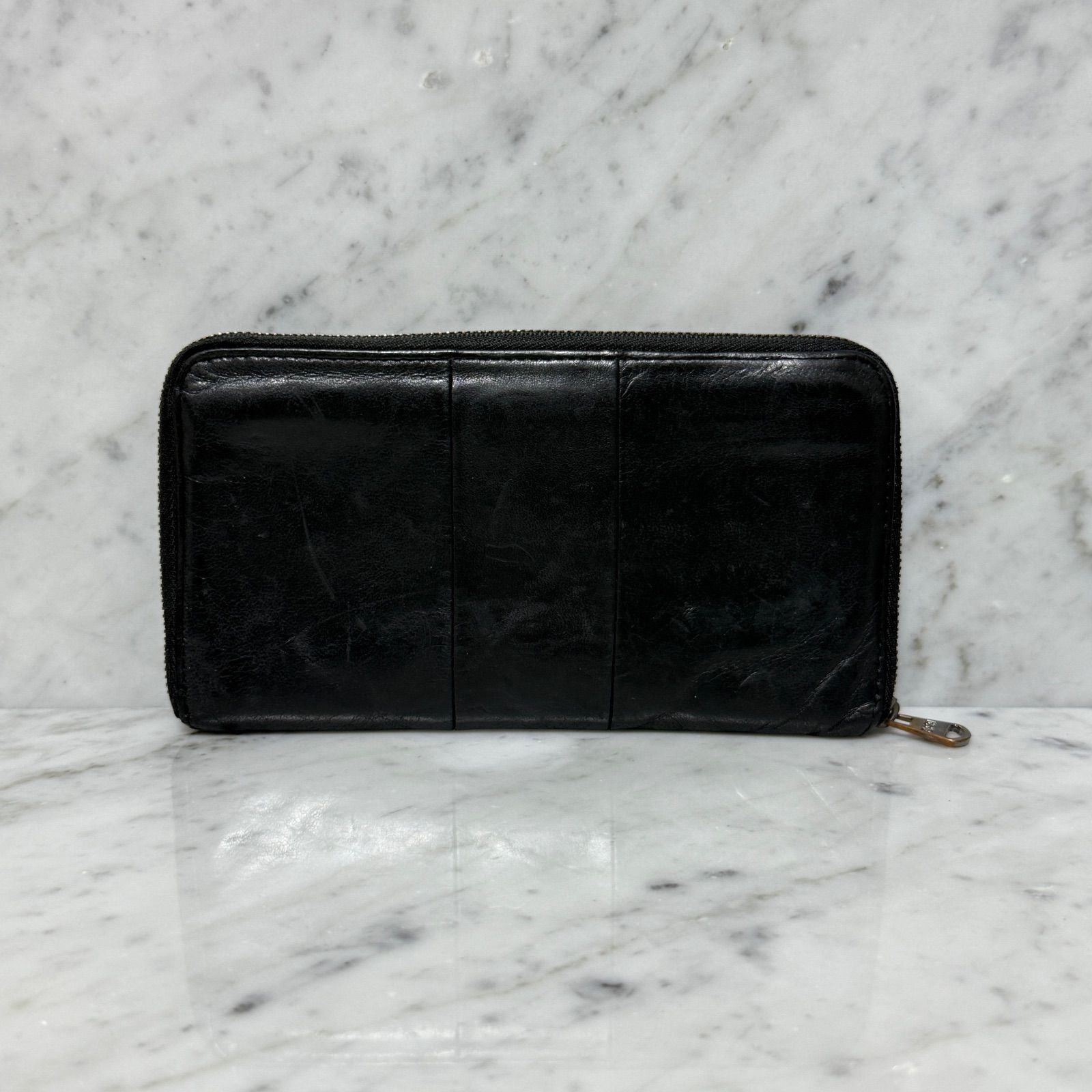 DIESEL ディーゼル ラウンドファスナー 長財布 ブラック 黒 本革