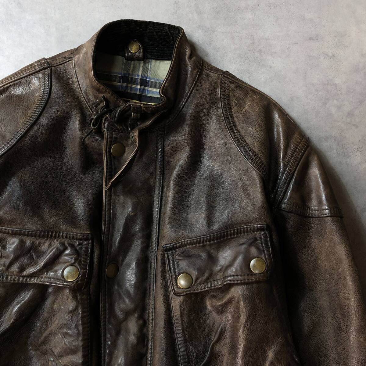 GQ3501◇Belstaff : PANTHER 1966 ライナー付 レザージャケット◇M 