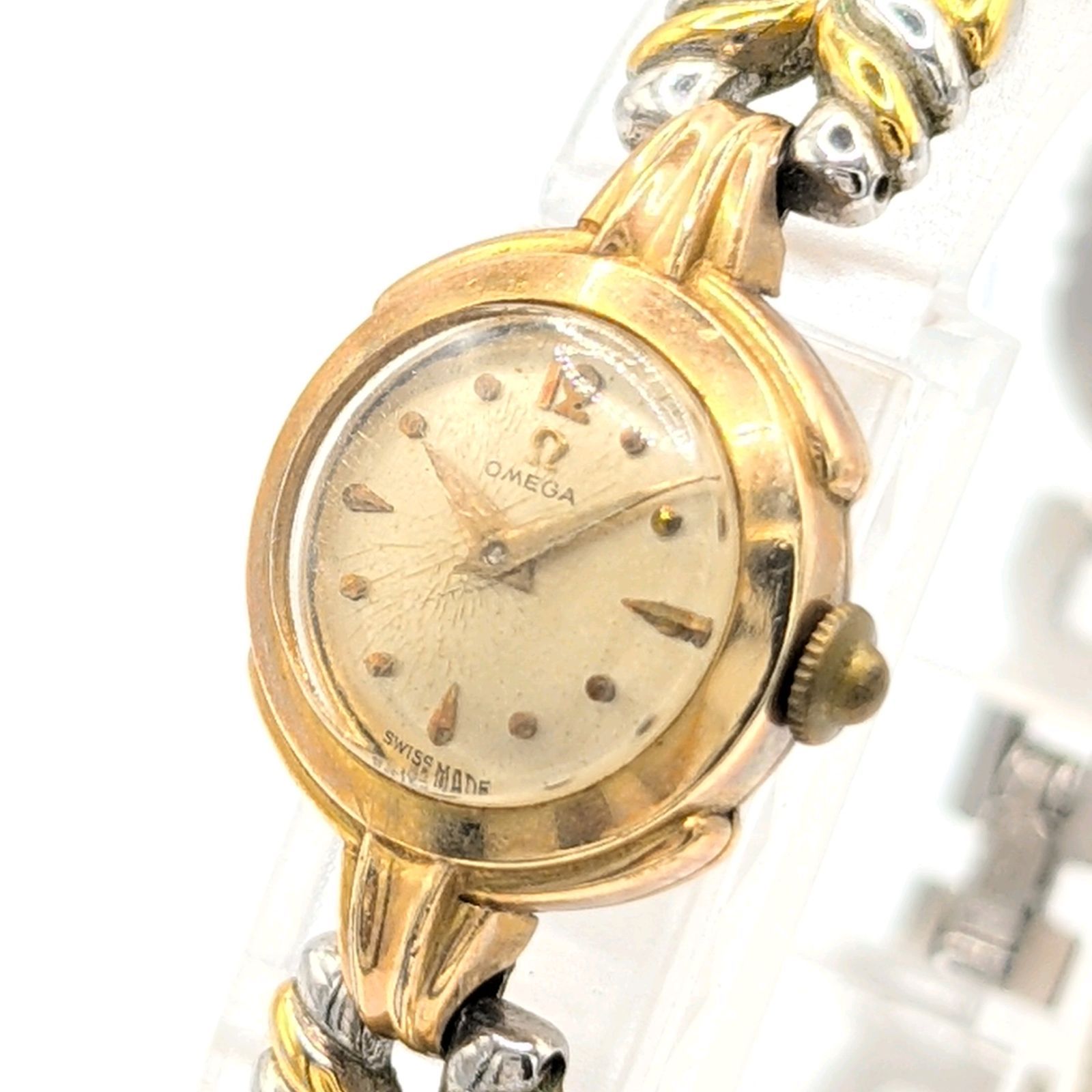 OMEGA DE VILLE Watch Hand-Winding Ladies Round Gold Silver Combi