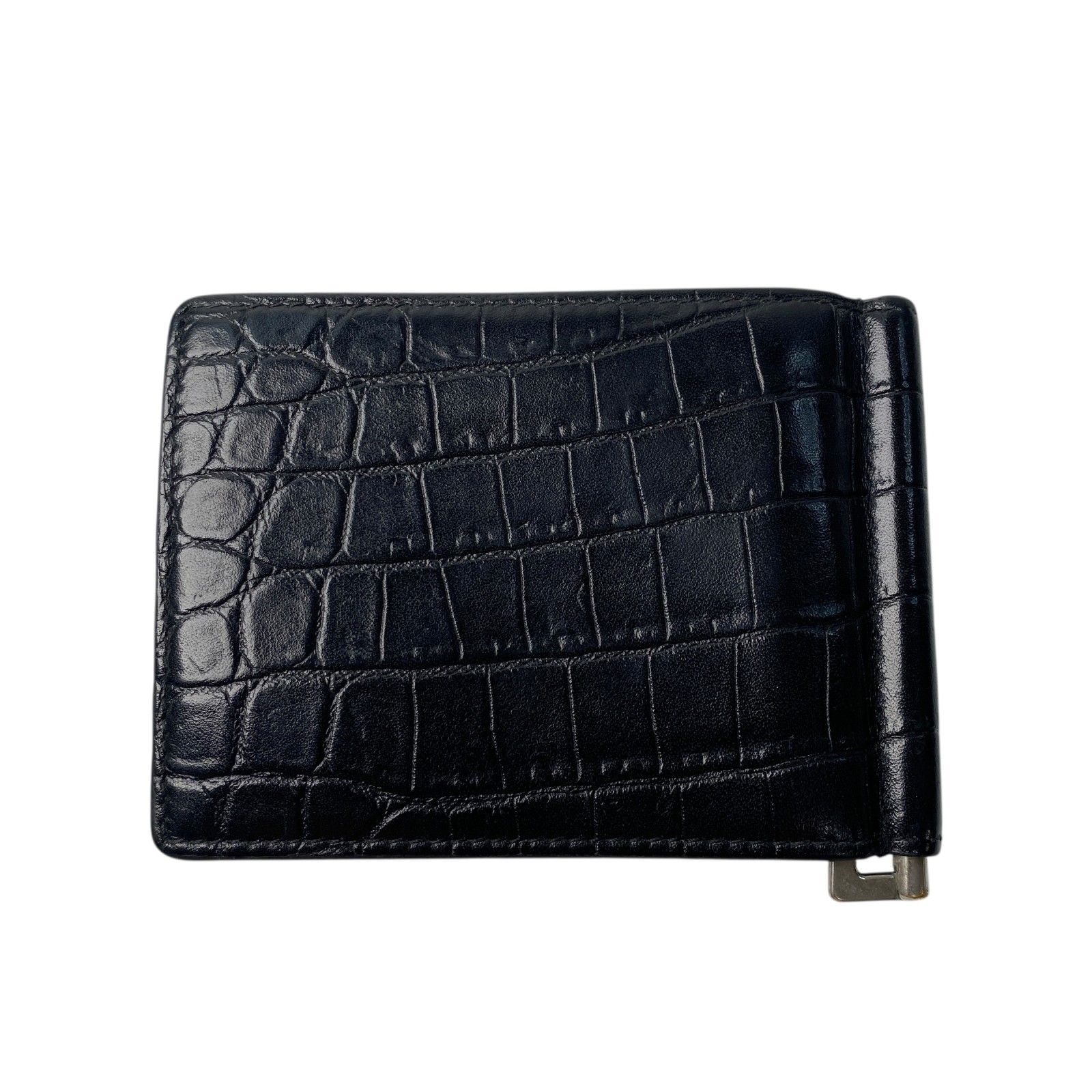 サンローラン SAINT LAURENT メンズ 型押し クロコ マネークリップ