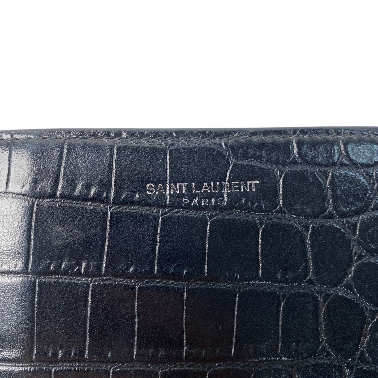サンローラン SAINT LAURENT メンズ 型押し クロコ マネークリップ