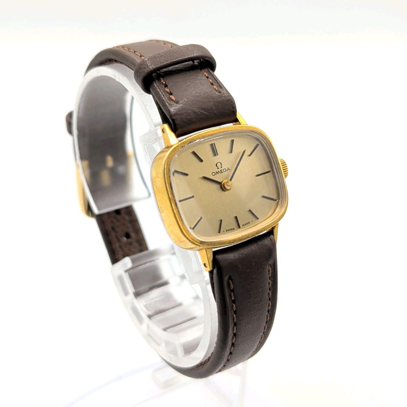 OMEGA DE VILLE Watch Hand-Winding Ladies Square Gold Gold dial Y2K