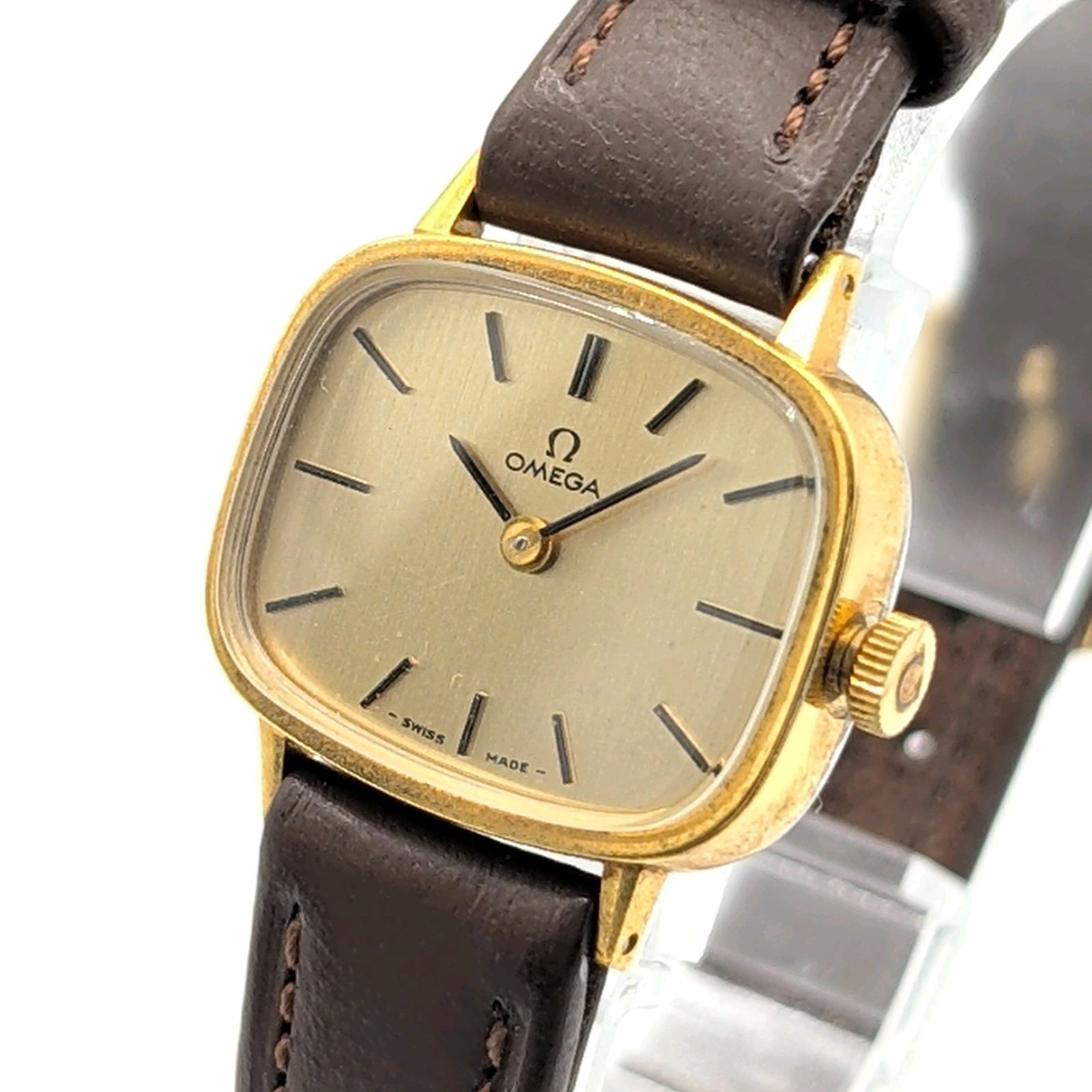 OMEGA DE VILLE Watch Hand-Winding Ladies Square Gold Gold dial Y2K