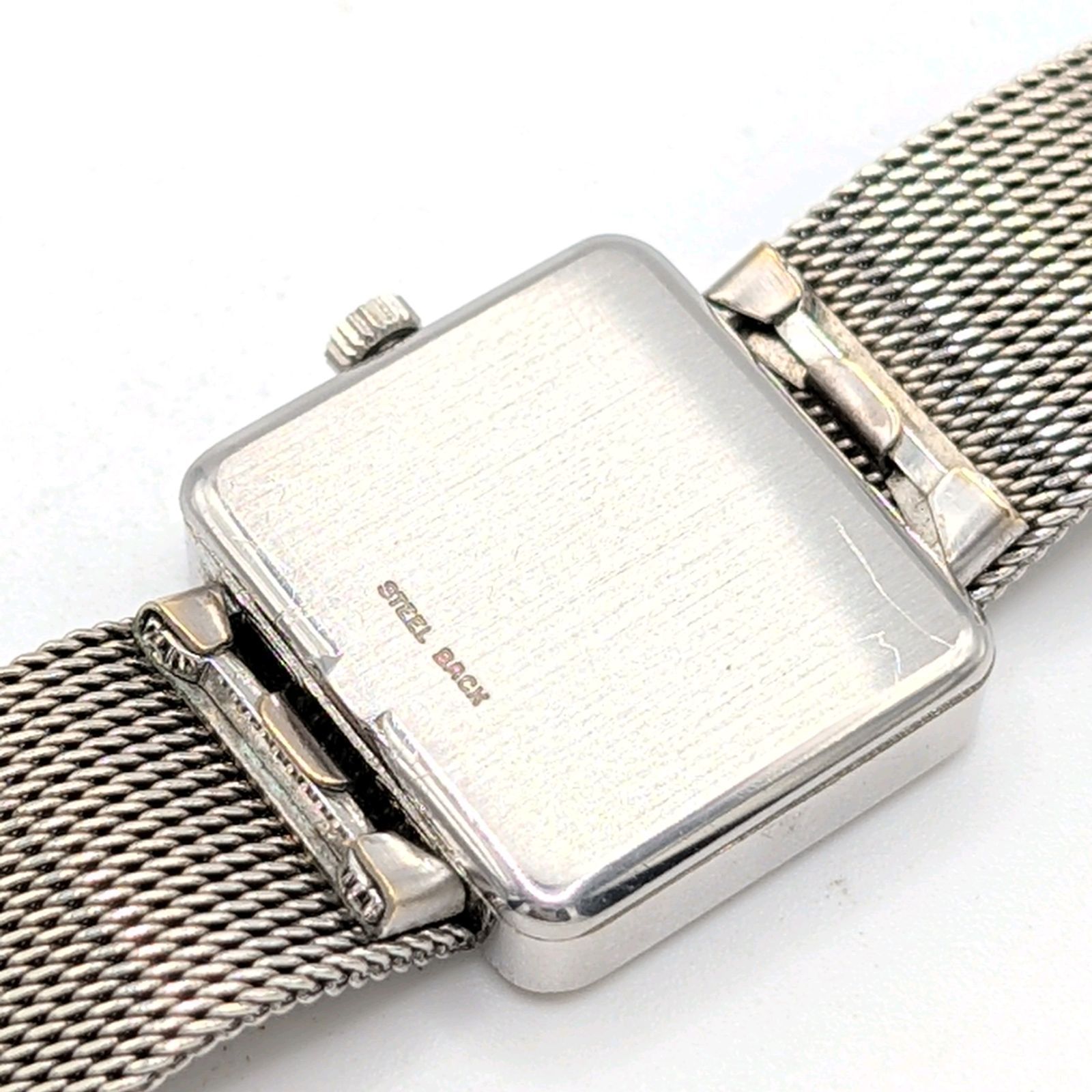 OMEGA DE VILLE Watch Hand-Winding Ladies Square Silver Blue dial