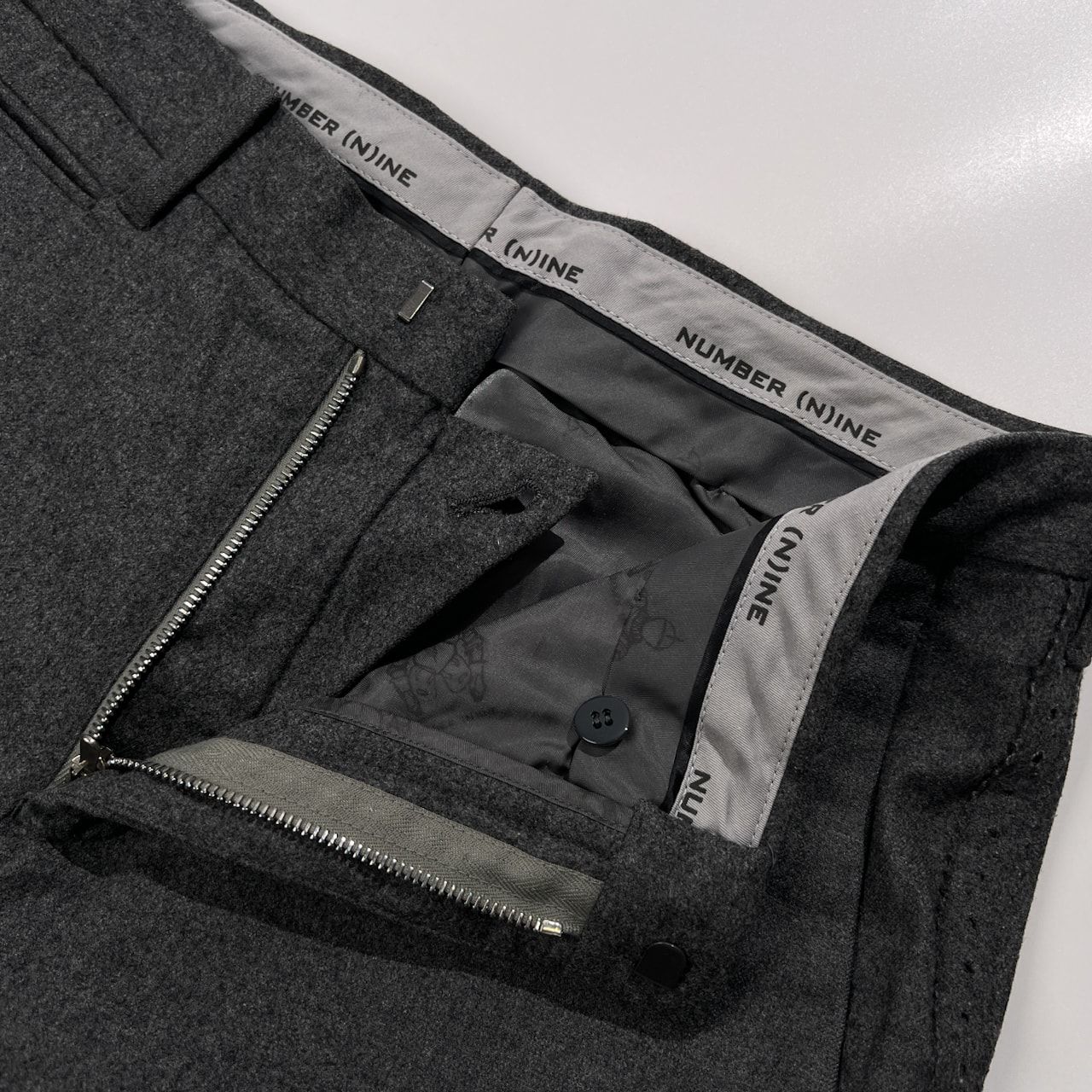 NUMBER(N)INE ナンバーナイン サイドライン フラノ ウール スラックス