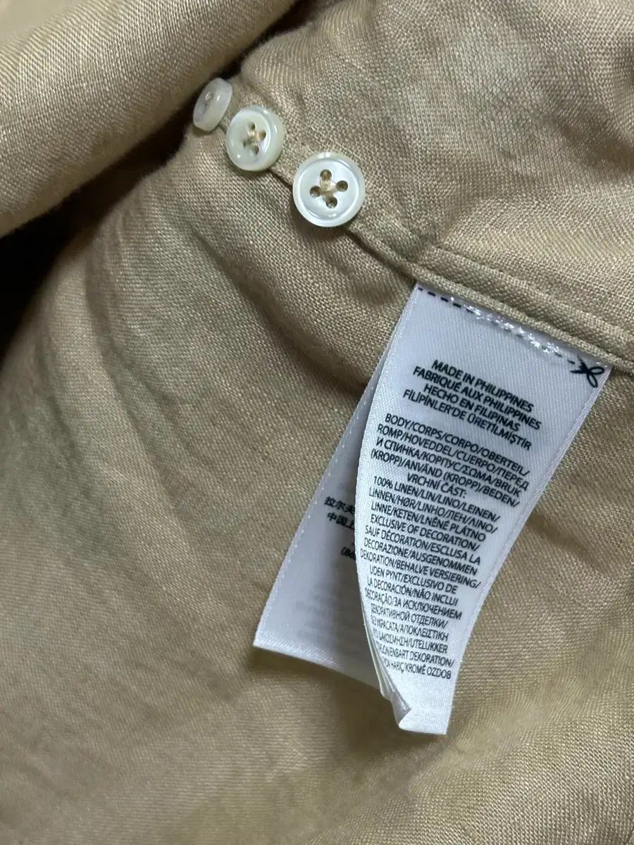 ポロラルフローレン リネンシャツ ベージュ M - メルカリ