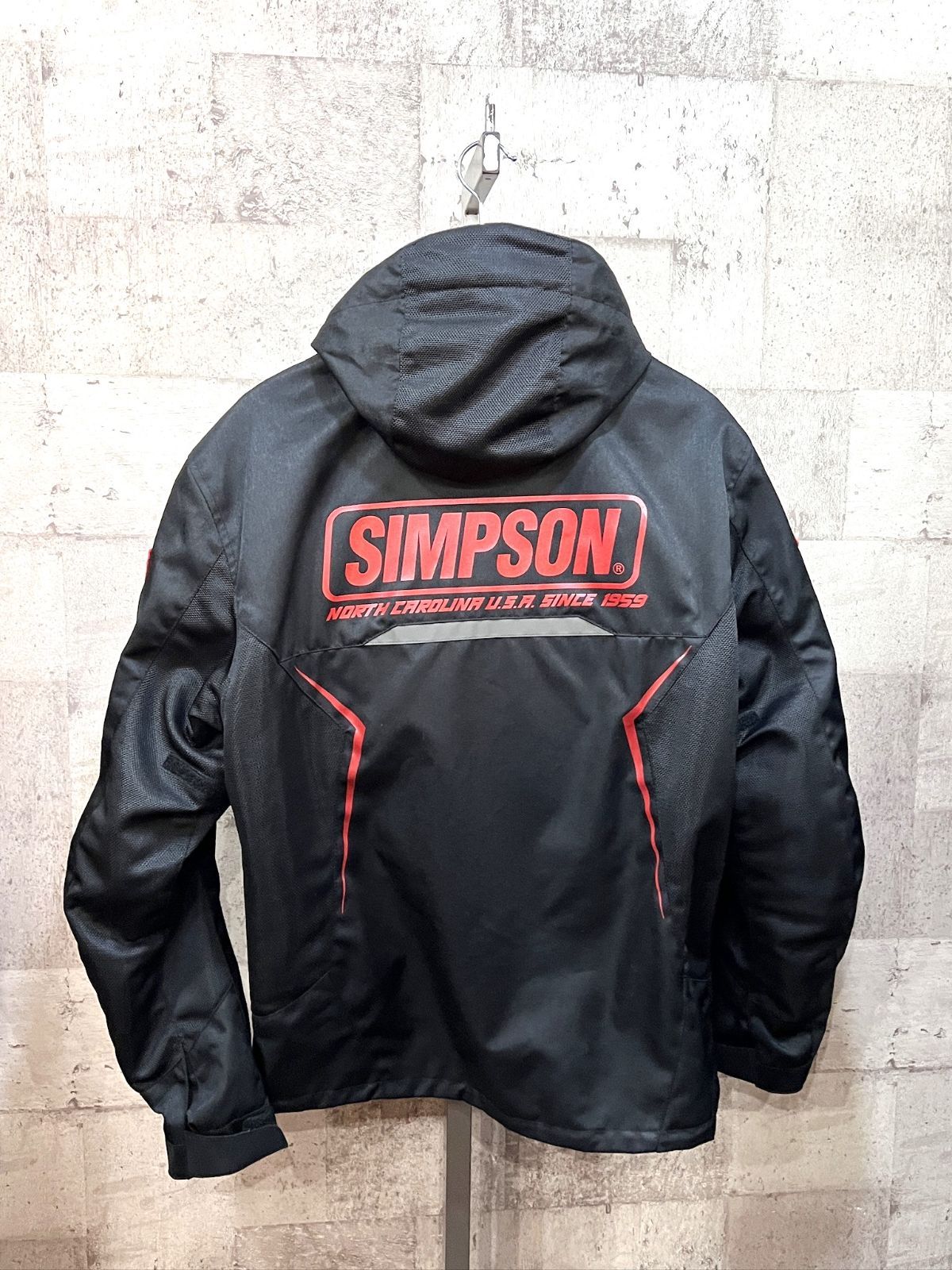 シンプソン SJ-7114 SIMPSON プロテクターメッシュジャケット 極美品 シンプソン SJ-7114 ハーフメッシュフーデッドジャケット L