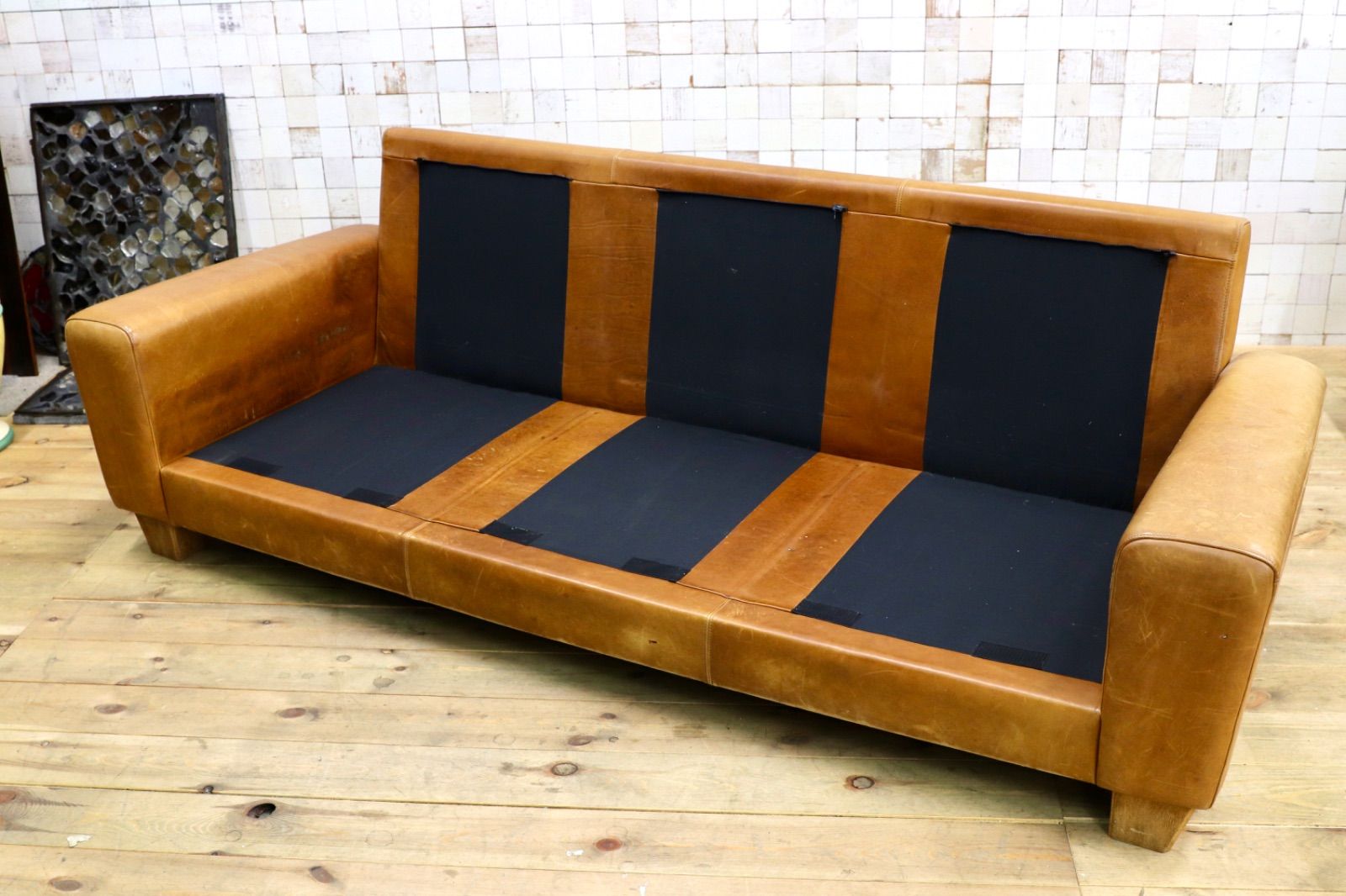 【最終値下げ】ACME Furniture  レザーソファ3人掛け GMIK713○ACME FURNITURE / アクメファニチャー FRESNO SOFA 3P WIDE