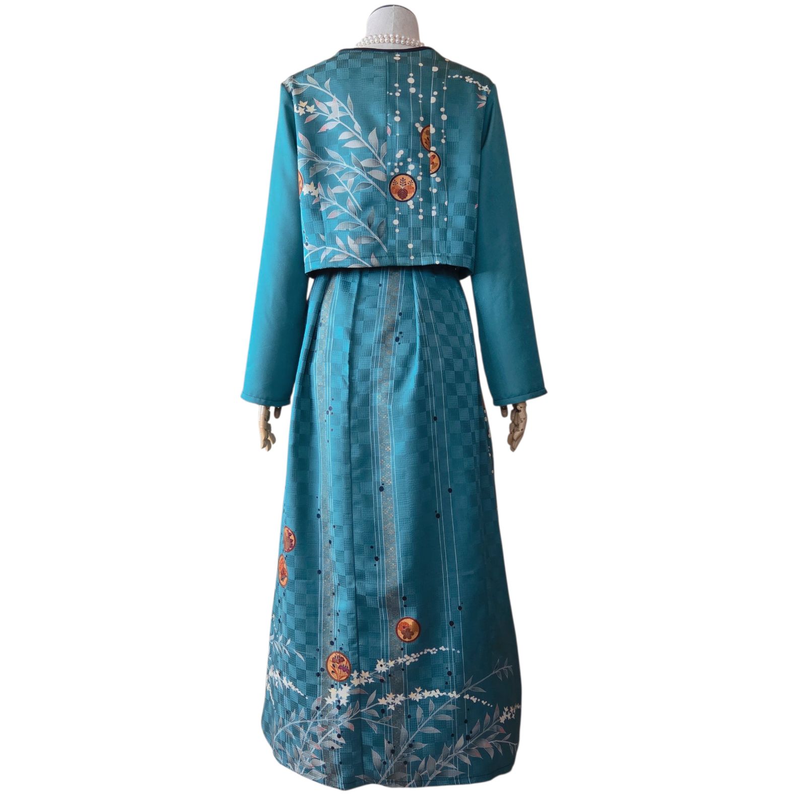 ❦Kaena❦ 着物リメイク ロング ワンピース ボレロ セットアップ A