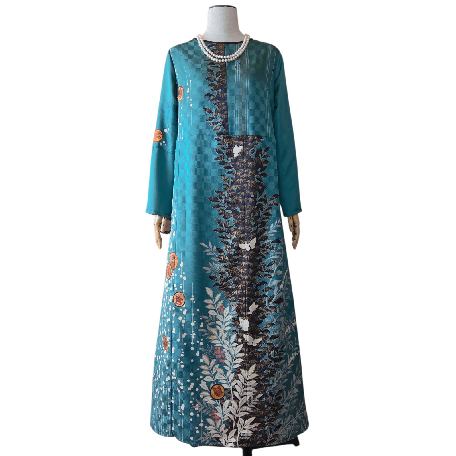 ❦Kaena❦ 着物リメイク ロング ワンピース ボレロ セットアップ A