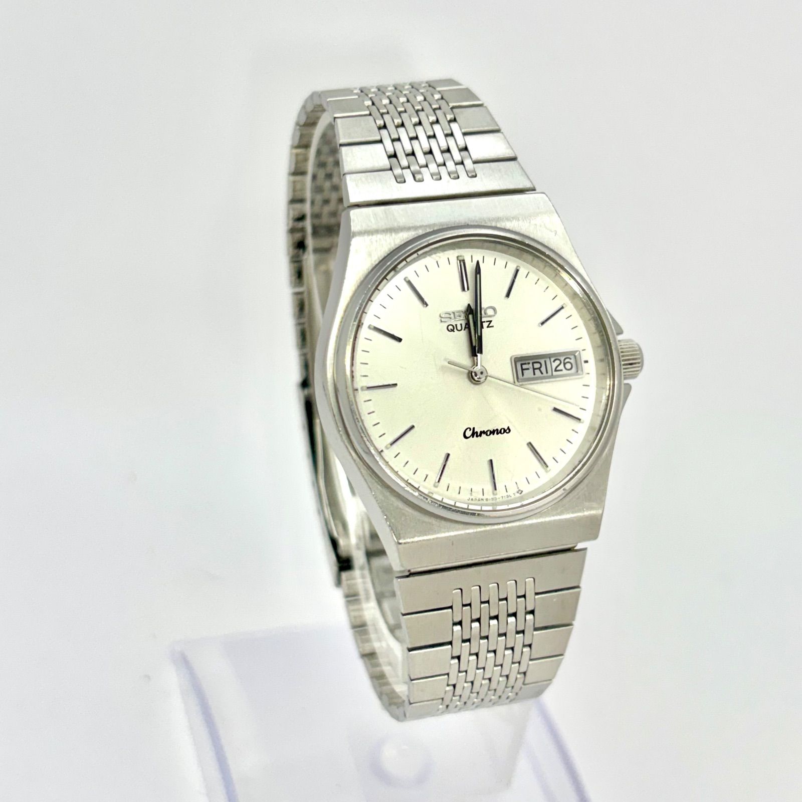 新品電池】SEIKO セイコー Chronos クロノス メンズ 腕時計 シルバー