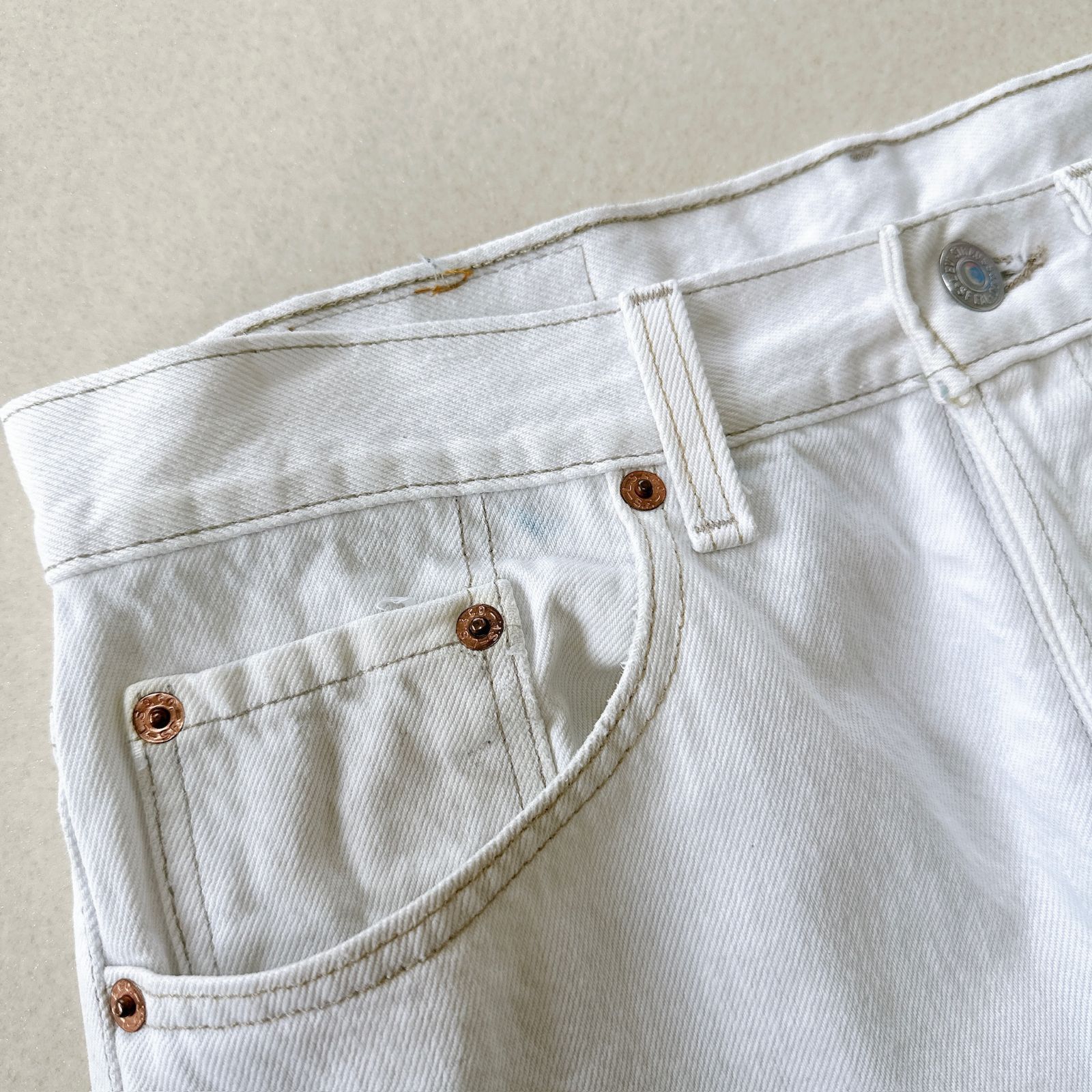 極上サイズ】90s Levi's 501 ホワイトデニム USA製 W31 L30 1995年製