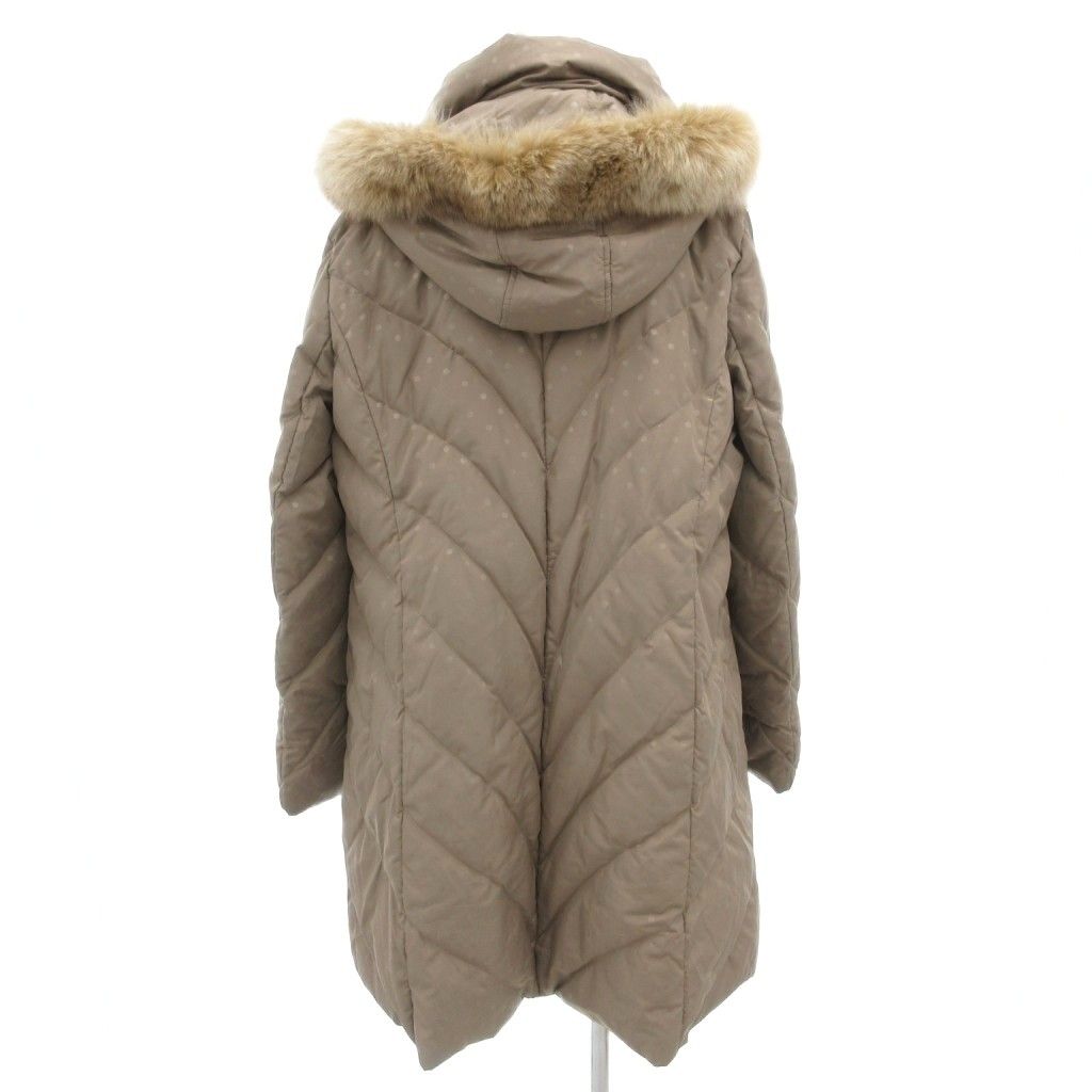 バルマン BALMAIN ダウンコート ロング LL ベージュ フード付き ブルー