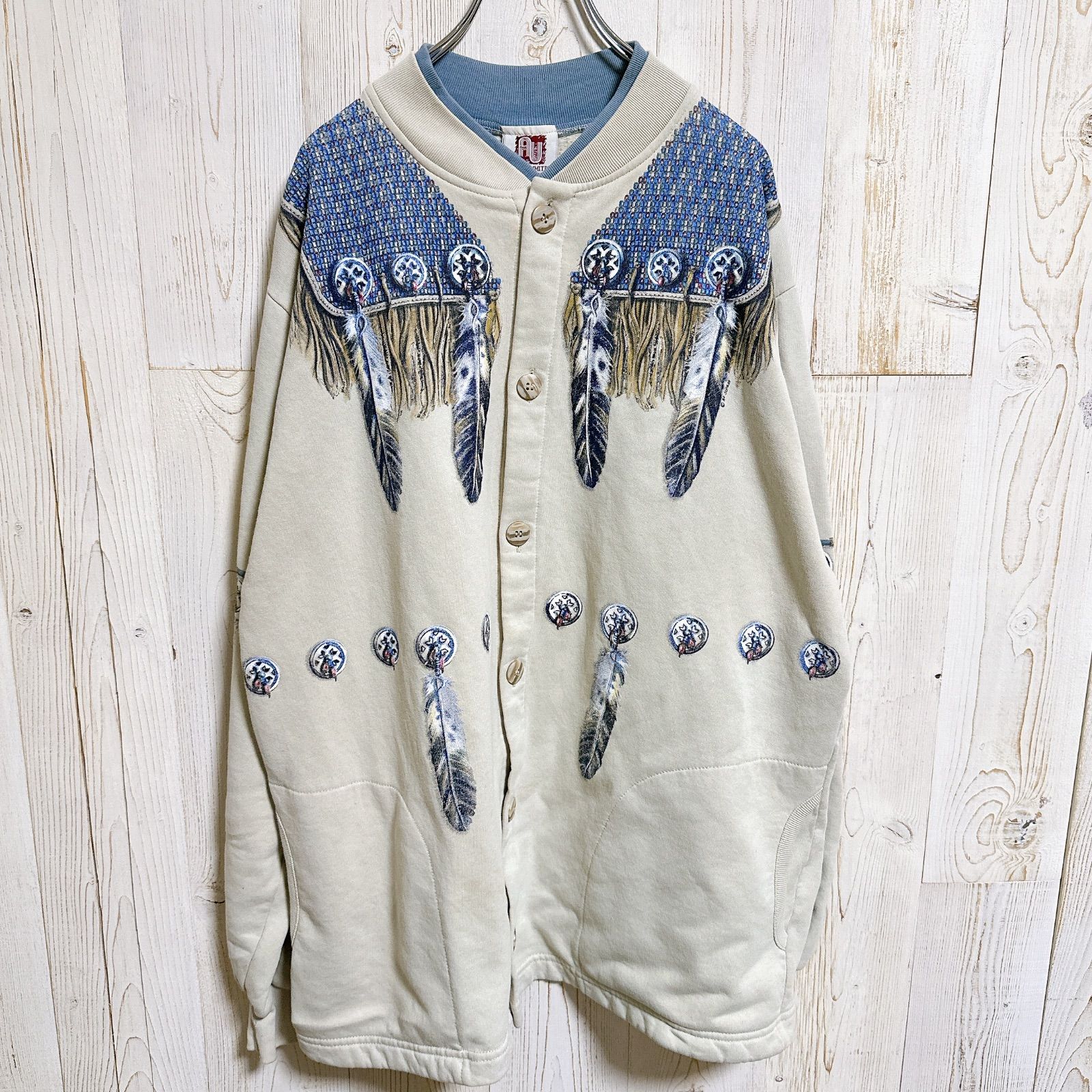 USA製 90年代 ART UNLIMITED ネイティブアメリカンインディアン柄