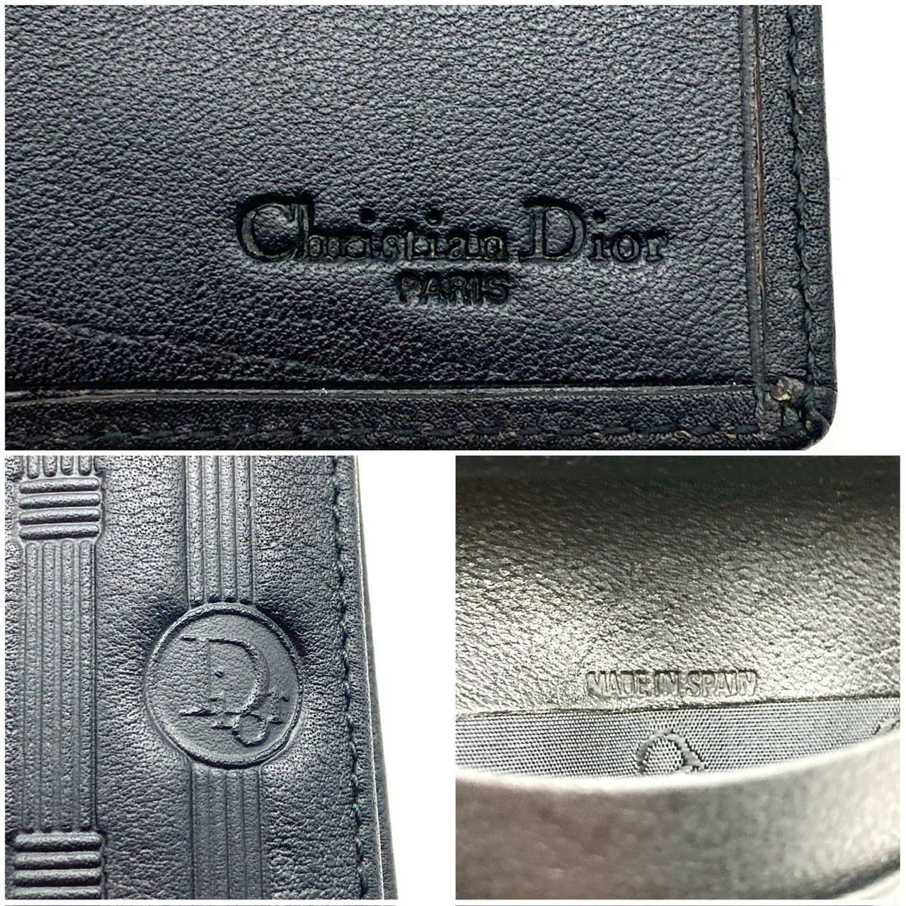 クリスチャンディオール 二つ折り財布 折り財布 レザー ブラック 71226