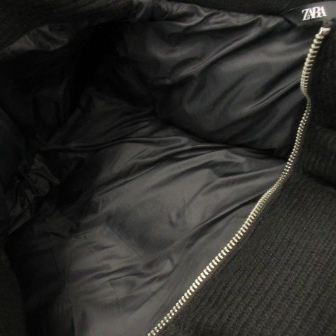 ザラ ZARA リブトリム付き ニットジャケット 中綿 スタンドカラー