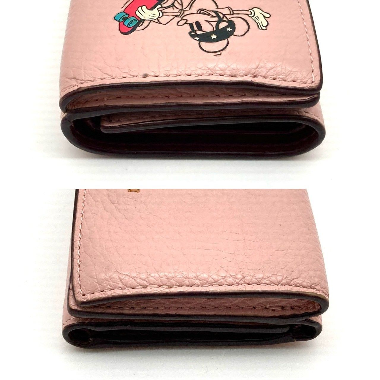 コーチ 三つ折り財布 折り財布 レザー ピンク ディズニー ミッキー