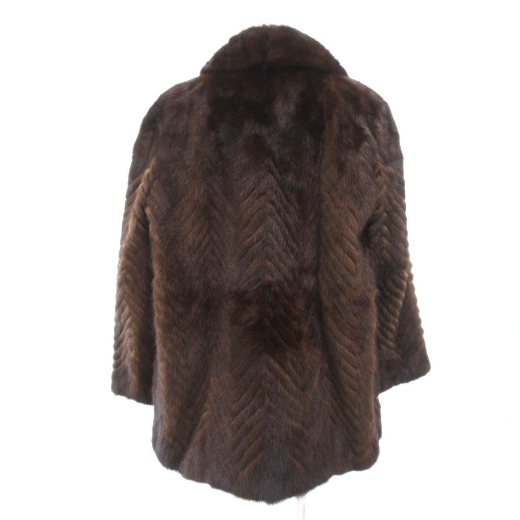 【中古】FUR GRISER ファーコート 毛皮 ミンク ミドル丈 茶 ブラウン /JS ■GY18 レディース FUR GRISER ファーコート 毛皮 ミンク ミドル丈 茶 ブラウン /JS