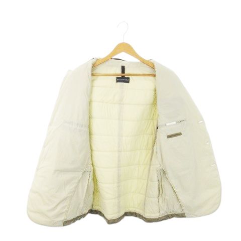 【中古】アクアラマ AQUARAMA 中綿 テーラード ジャケット ロゴ ワッペン ベージュ /MN14 ■GY18 メンズ アクアラマ AQUARAMA 中綿 テーラード ジャケット ロゴ ワッペン