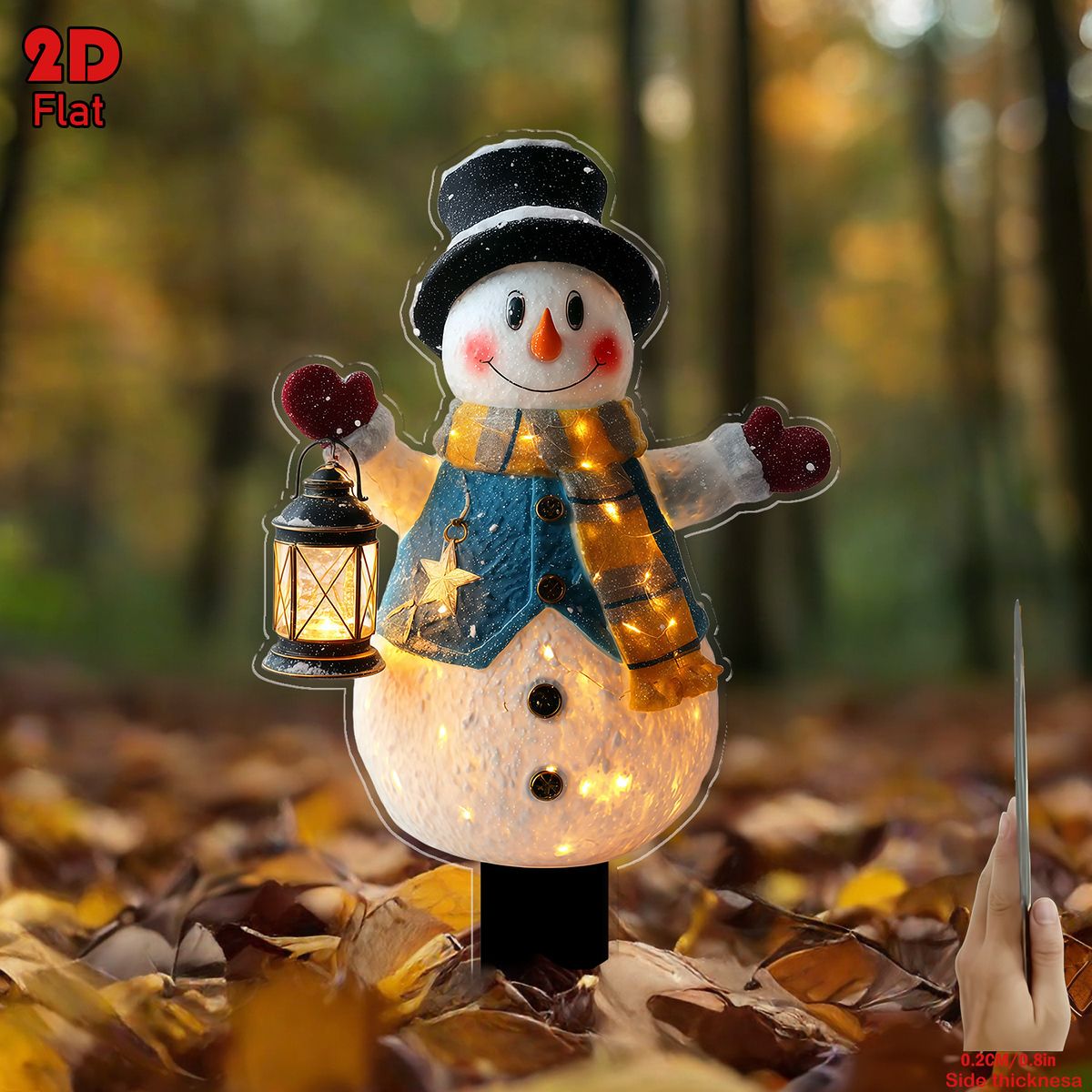 幻想的な光】スノーマン LED ガーデンデコレーション 2Dフラット