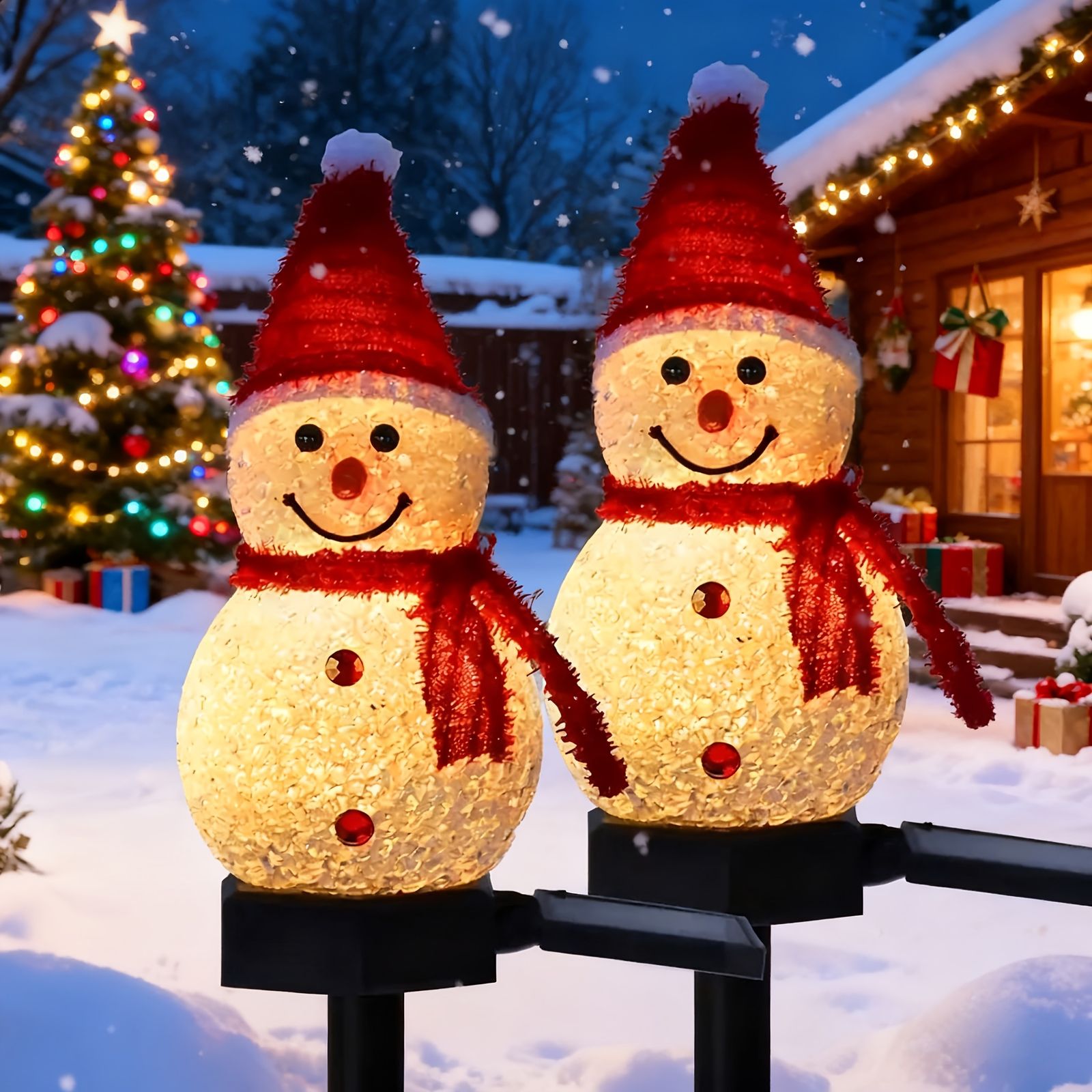 ソーラー充電式】スノーマン ガーデンライト クリスマス 飾り 屋外 LED