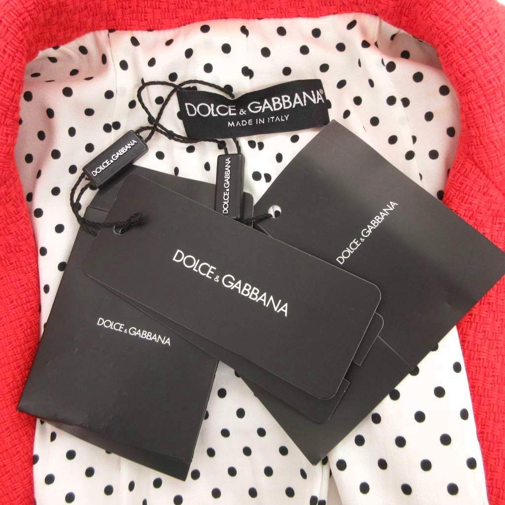 【中古】ドルチェ&ガッバーナ ドルガバ テーラードジャケット ブレザー スナップ 38 赤 レッド ビジューボタン ドルチェ&ガッバーナ ドルガバ DOLCE&GABBANA テーラードジャケット