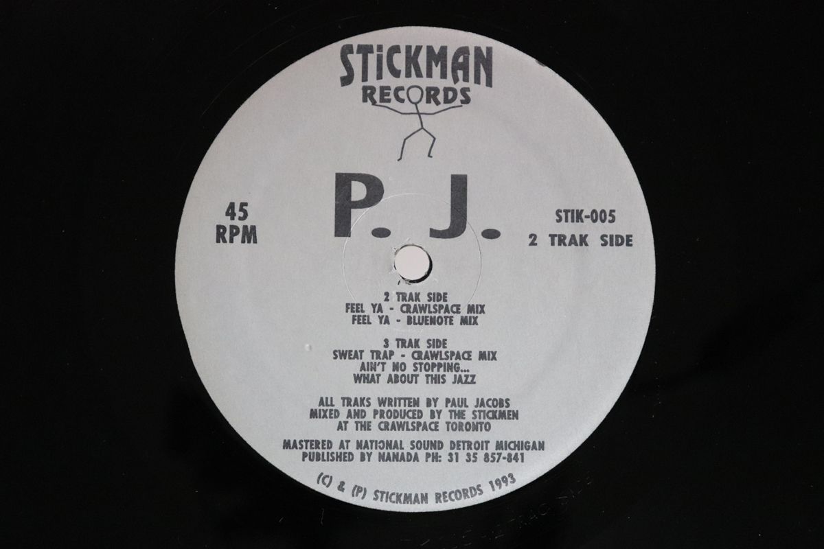 米12” P.J. Feel Ya STIK005 STICKMAN RECORDS /00250 米12” P.J. Feel Ya STIK005 STICKMAN RECORDS /00250 【公式通販】