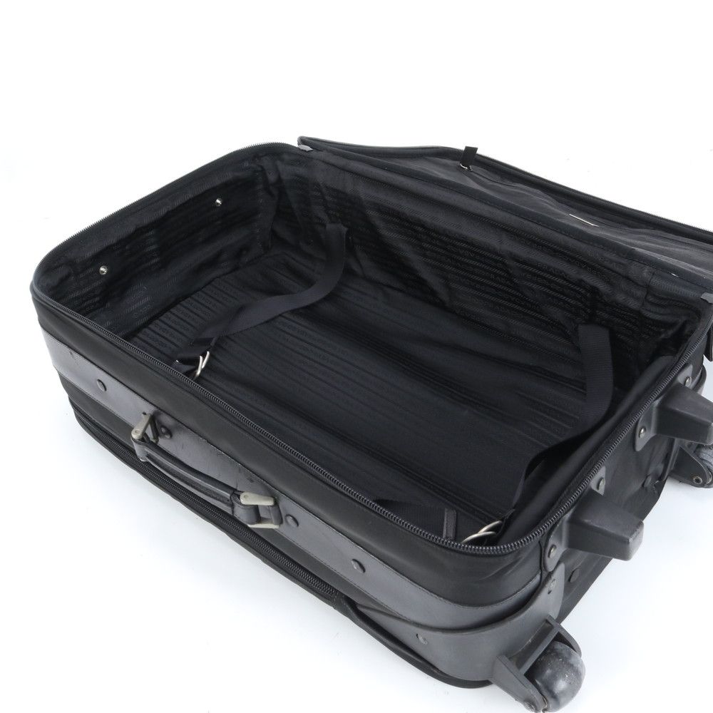 【美品】プラダ サフィアーノレザー テスートナイロン ケース 黒 ブラック Re-nylon Xサフィアーノレザー ブリーフケース | PRADA