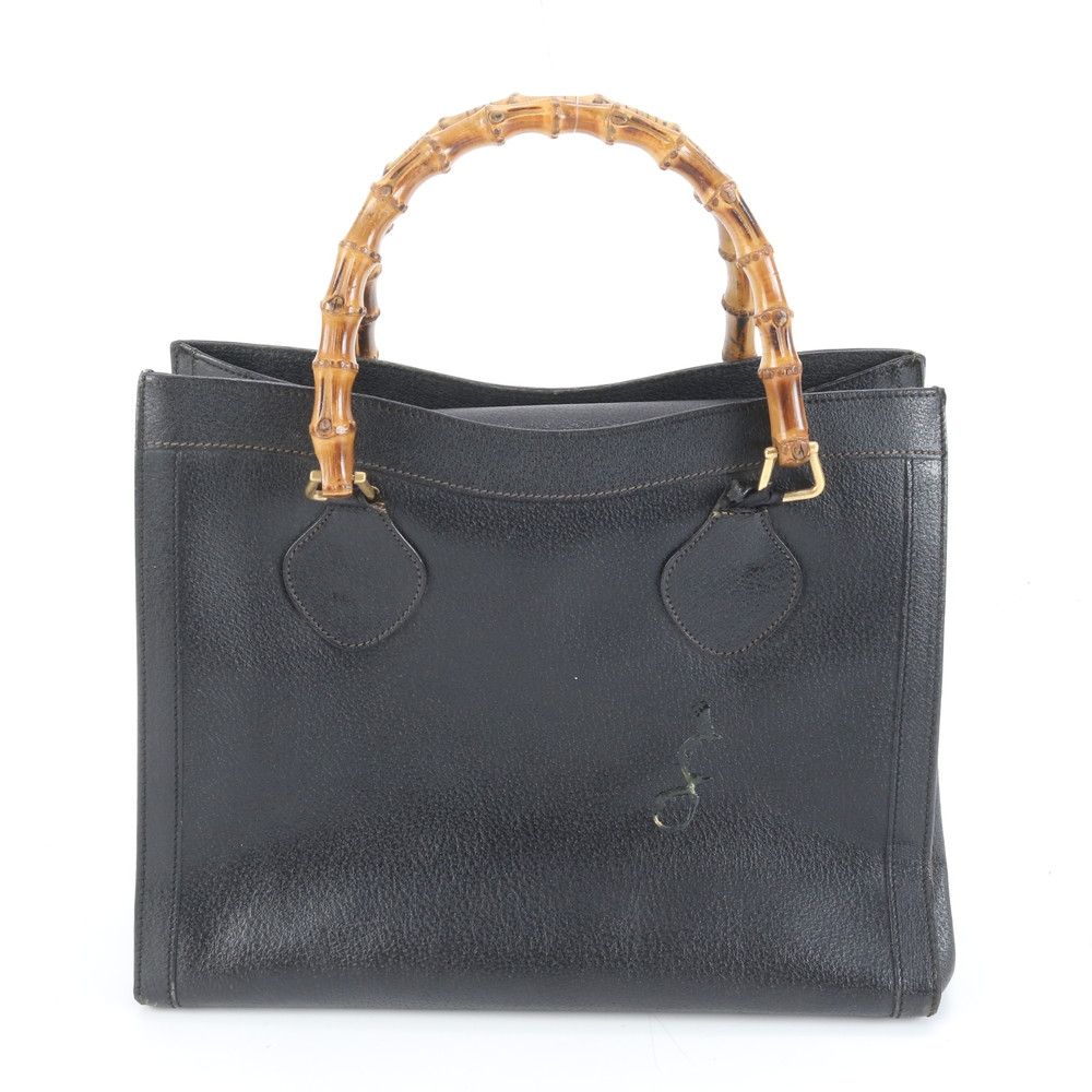 グッチ バンブー ダイアナ レザー トート バッグ ハンド 本革 ブラック