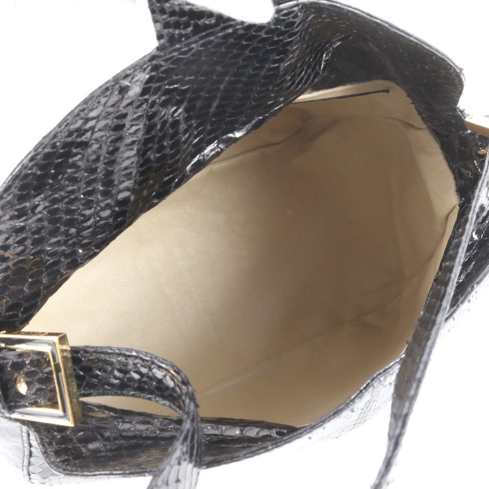 極美品 フェンディ マンマバケット FF 金具 パイソン レザー