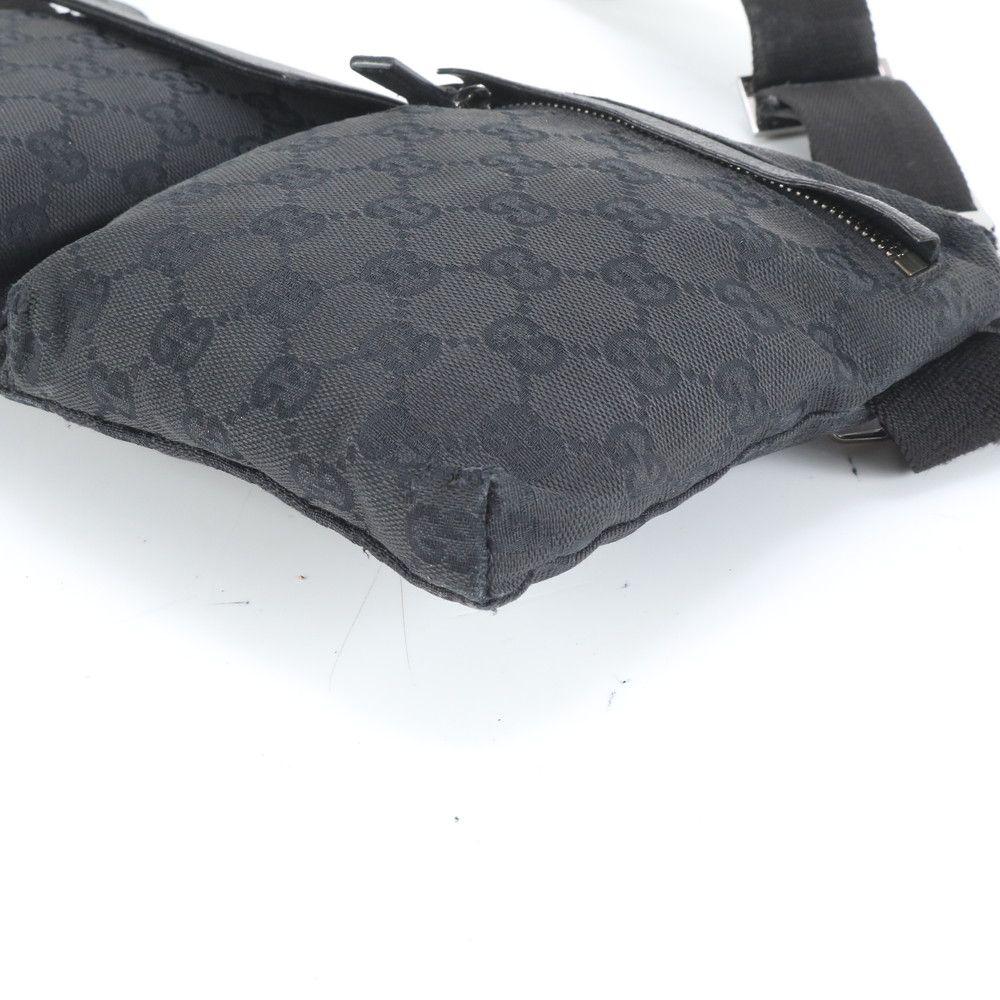 極美品 グッチ GGキャンバス 28566 レザー 2WAY ボディバッグ 斜め掛け