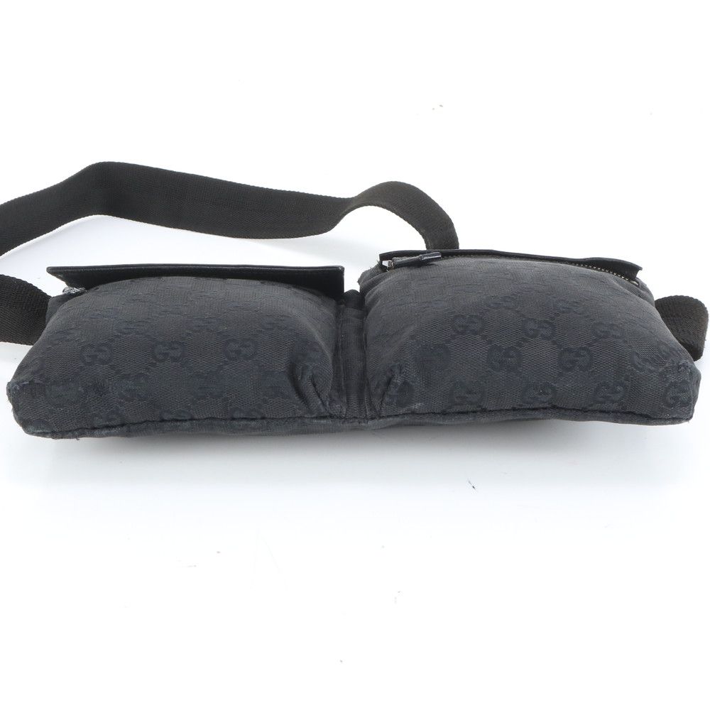 ✨極美品✨GUCCI ウエストポーチ GG ボディバッグ 28566 キャンバス グッチ ボディバッグ GGキャンバス レザー 28566 ウエストバッグ 黒