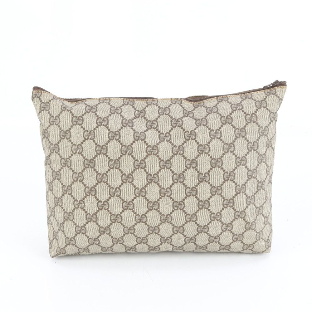 美品 グッチ GGスプリーム セカンド バッグ レザー ポーチ クラッチ