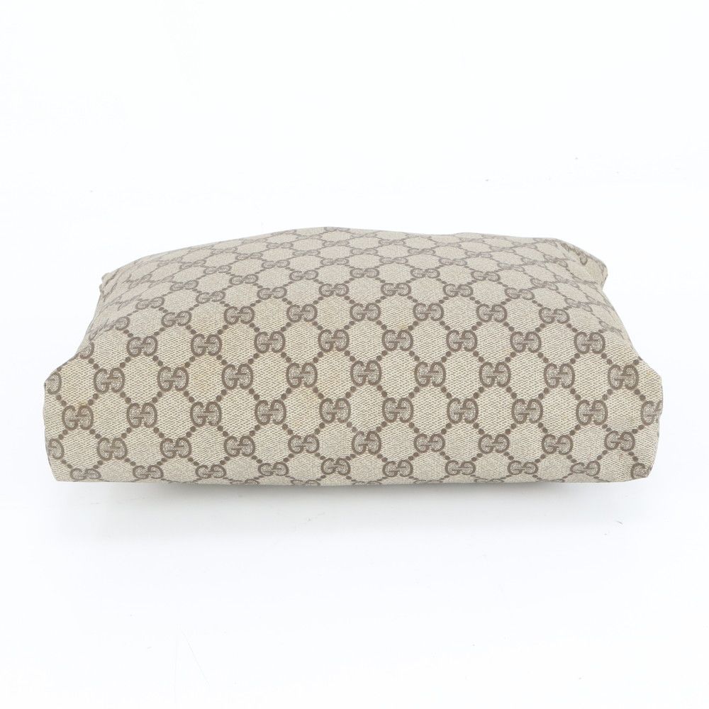 【美品】グッチ　ポーチ　セカンドバッグ　GGスプリーム　PVC レザー　ブラウン 美品 GUCCI グッチ クラッチバッグ セカンドバッグ シェリーライン