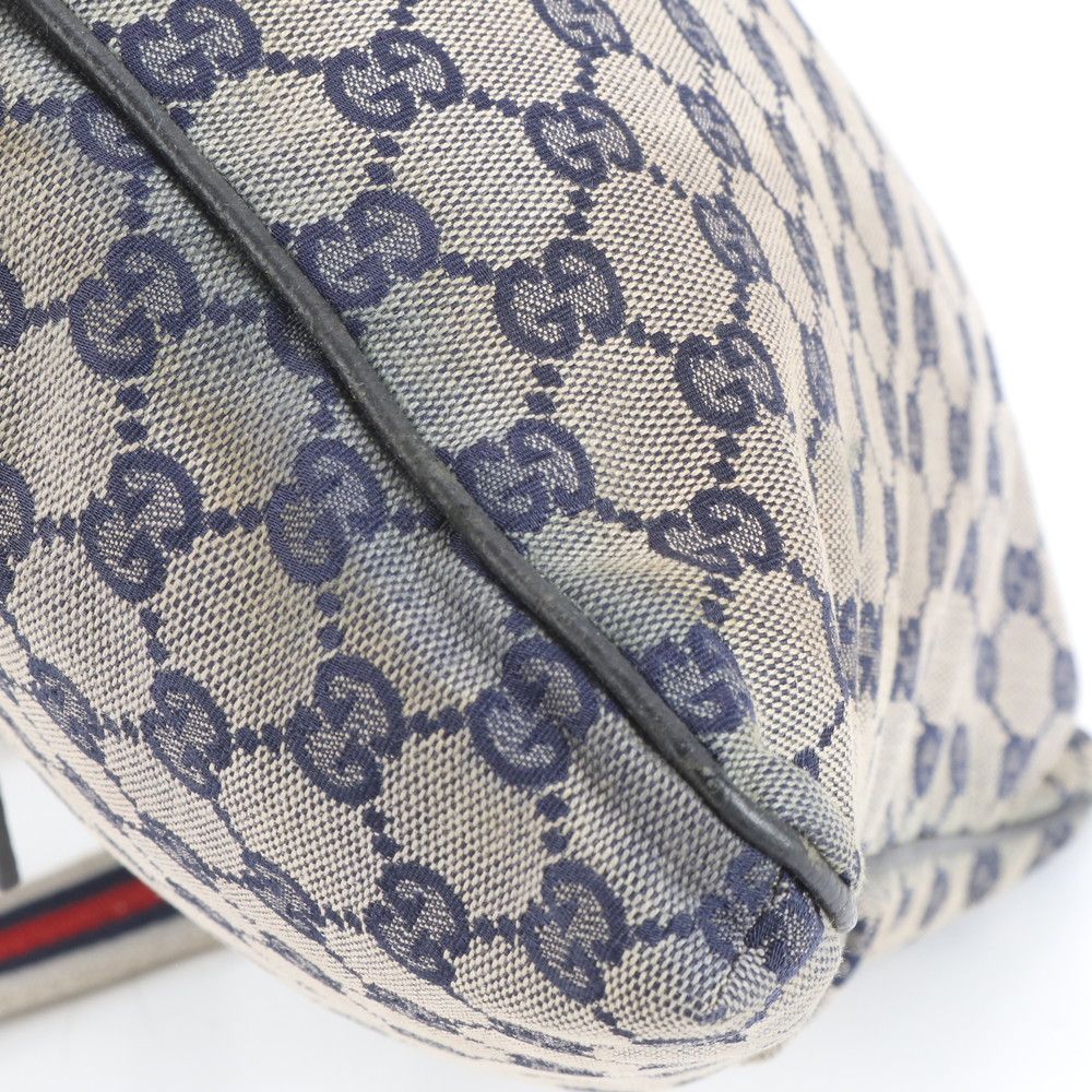 はに出品 美品 グッチ GGキャンバス シェリー ライン 169937 レザー ショルダー