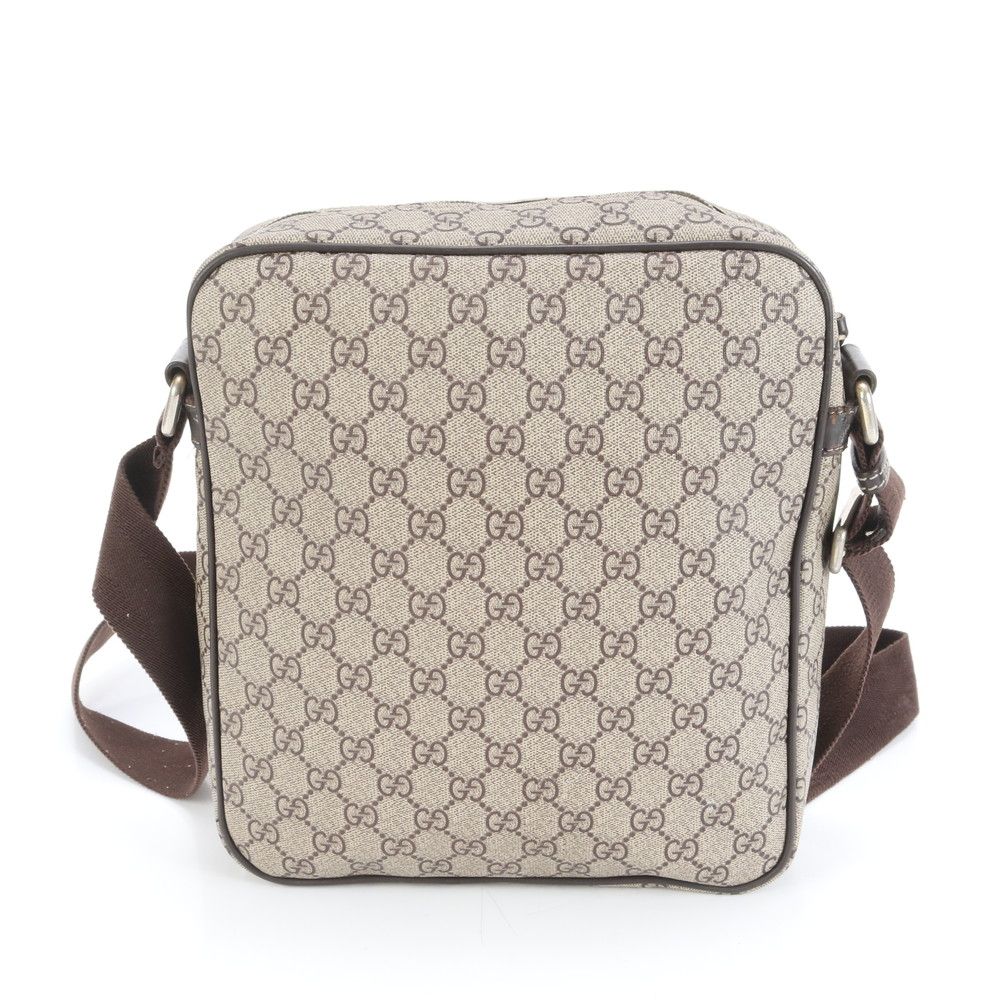 美品 グッチ GGスプリーム 201448 レザー ショルダーバッグ 斜め掛け