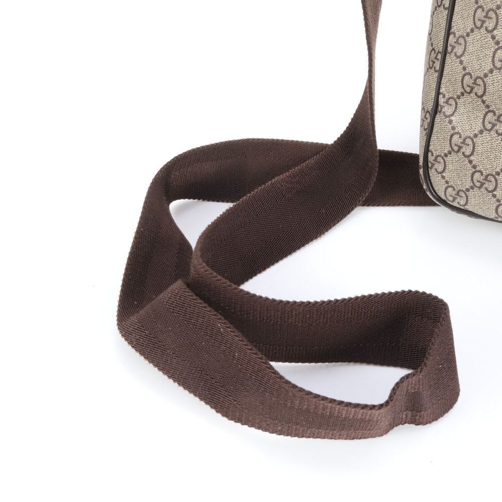 美品 グッチ GGスプリーム 201448 レザー ショルダーバッグ 斜め掛け